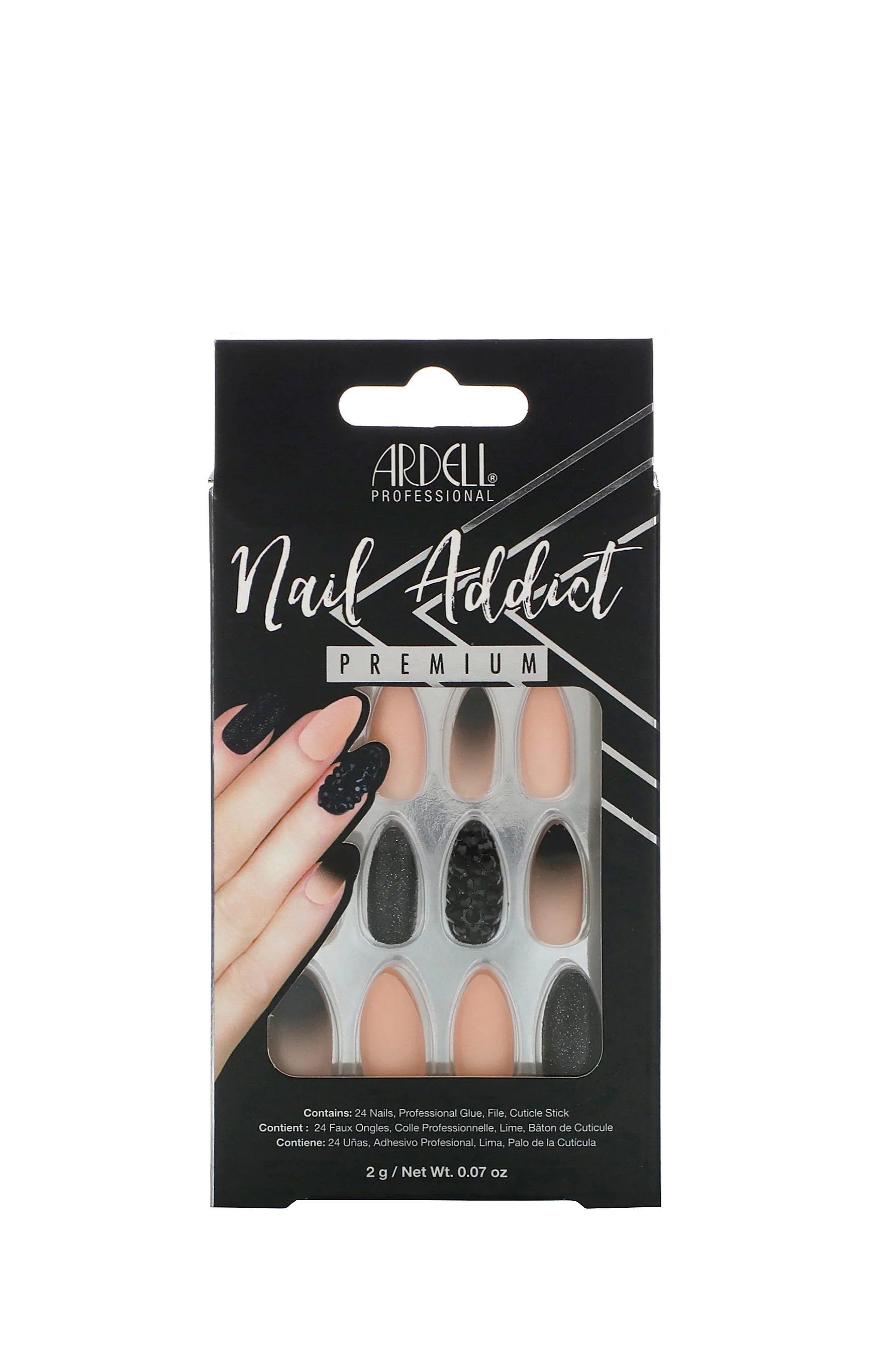 ARDELL Nail Addict Premium Black Stud & Pink Ombre