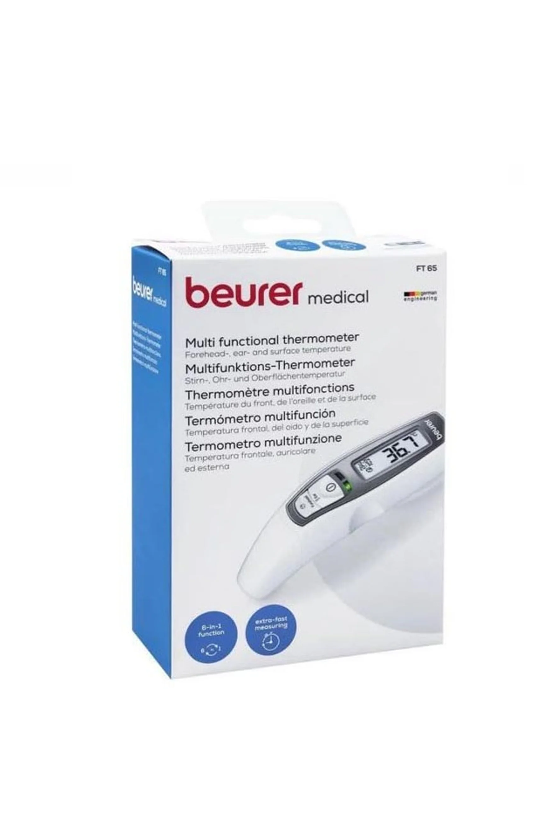 BEURER Forehead and Ear Multifunctional Thermometer 6N1 FT65 - Image 2