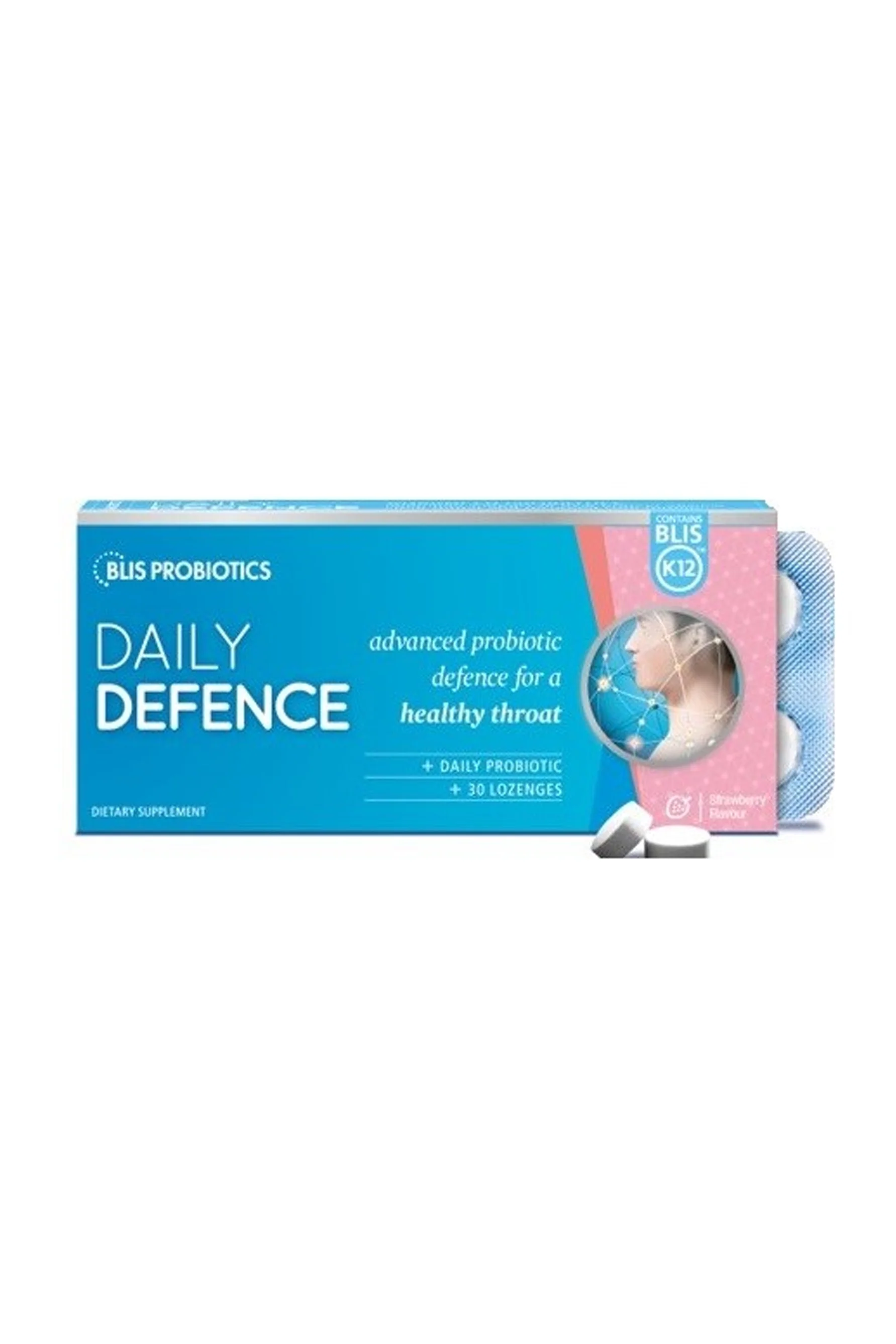 BLIS DailyDefence with BLIS K12™ Strawberry Flavour 30 Lozenges