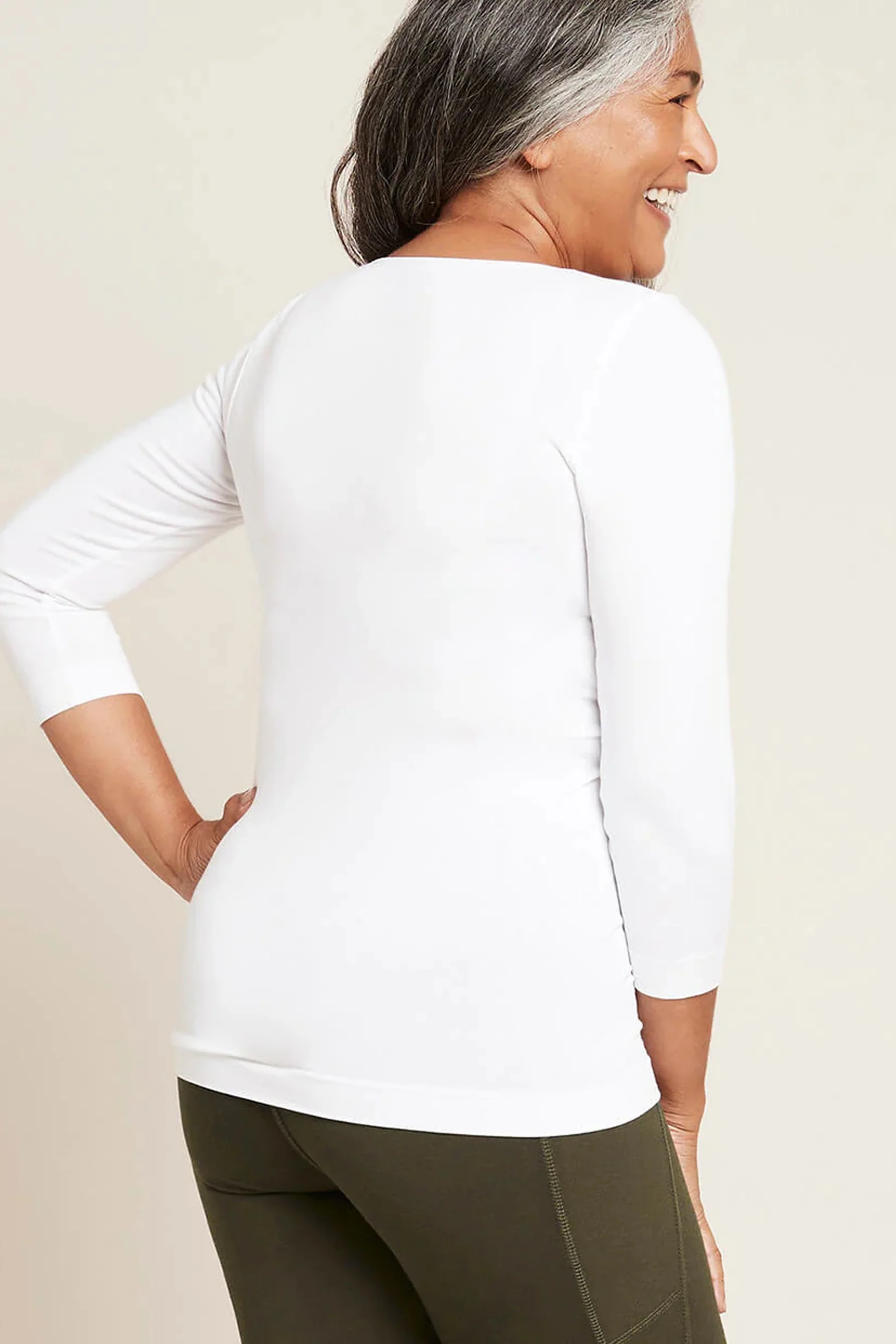 BOODY 3/4 Sleeve Top White Large - Image 2