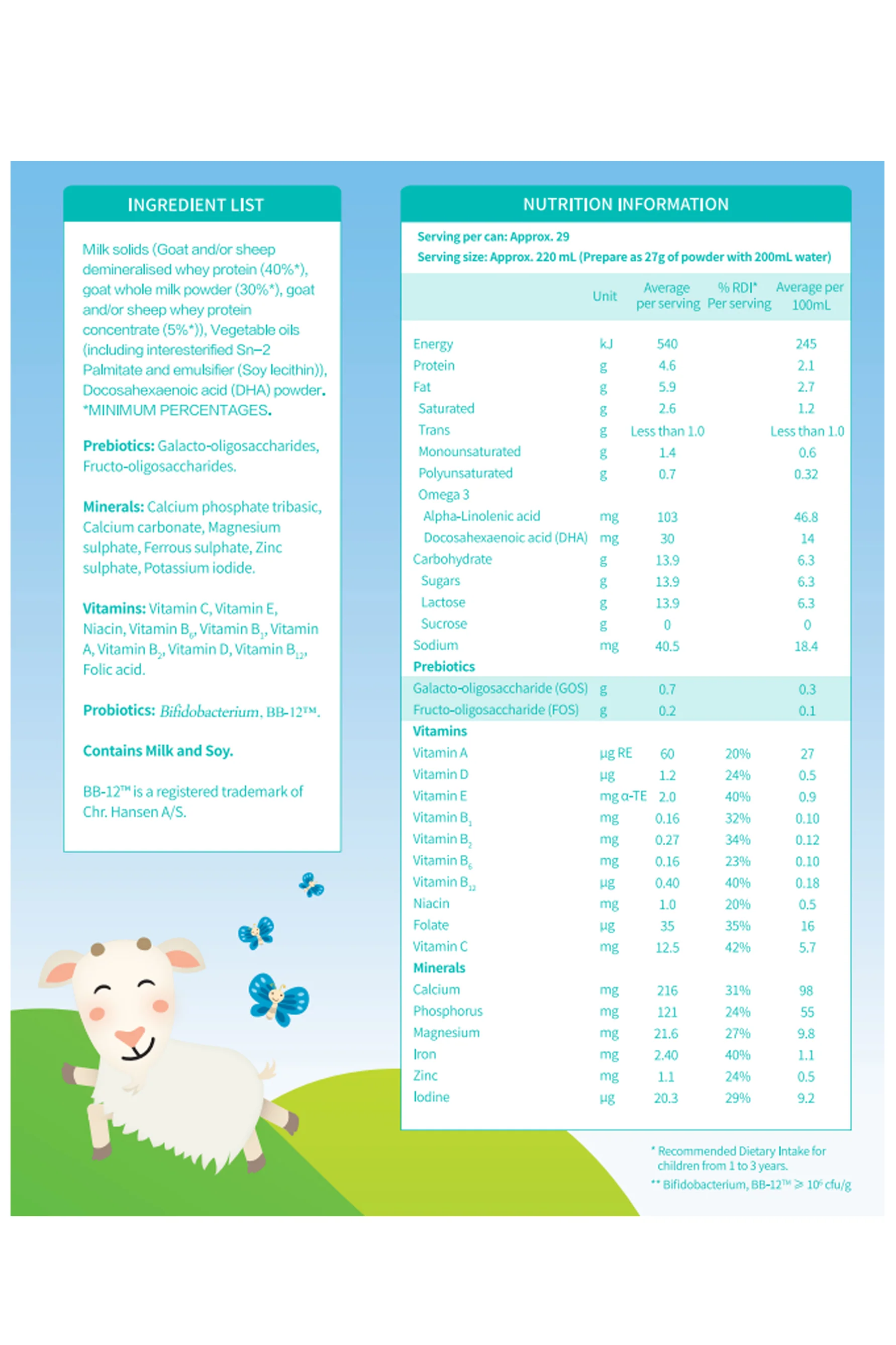 Blue River Dairy Goat Milk Toddler Drink 12 -36 Months 800g - Image 2