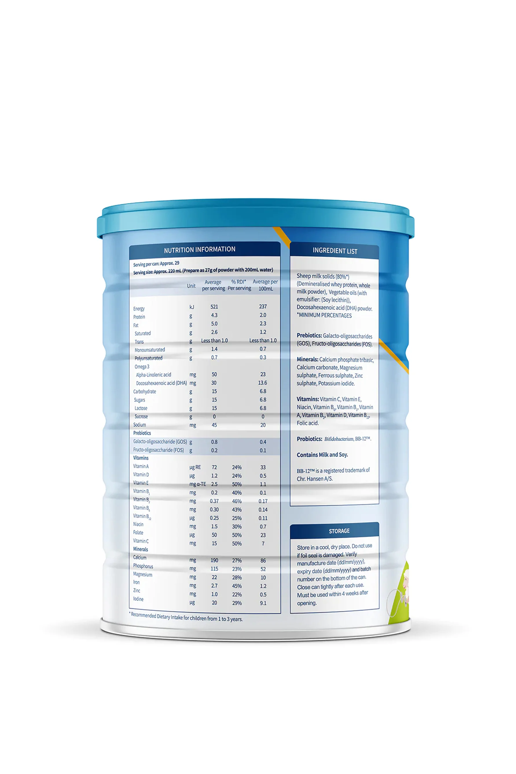 Blue River Dairy Sheep Milk Toddler Drink 12M+ 800g - Image 2
