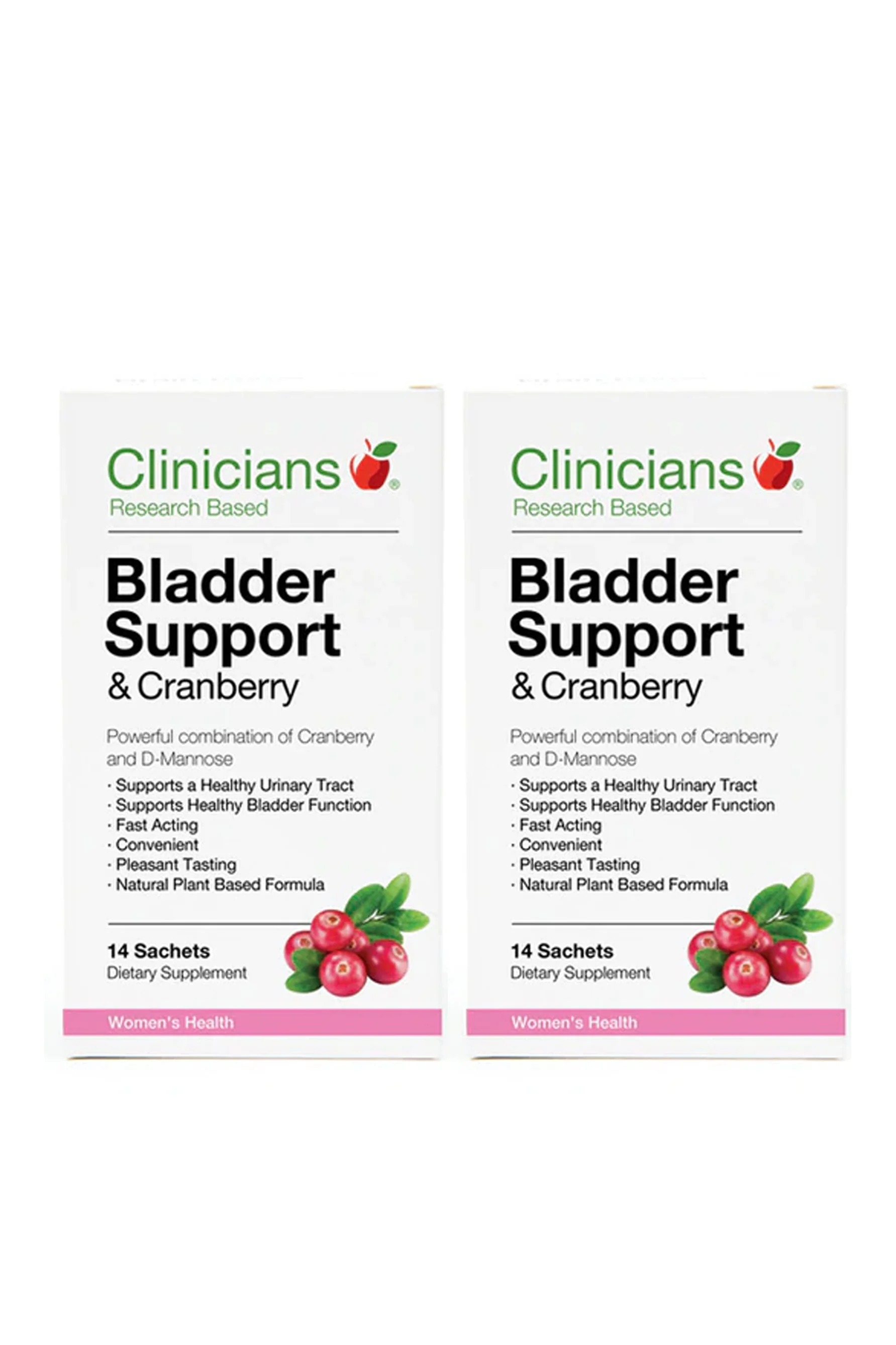 CLINICIANS Bladder Support + Cranberry 14 Sachet - Twin Pack