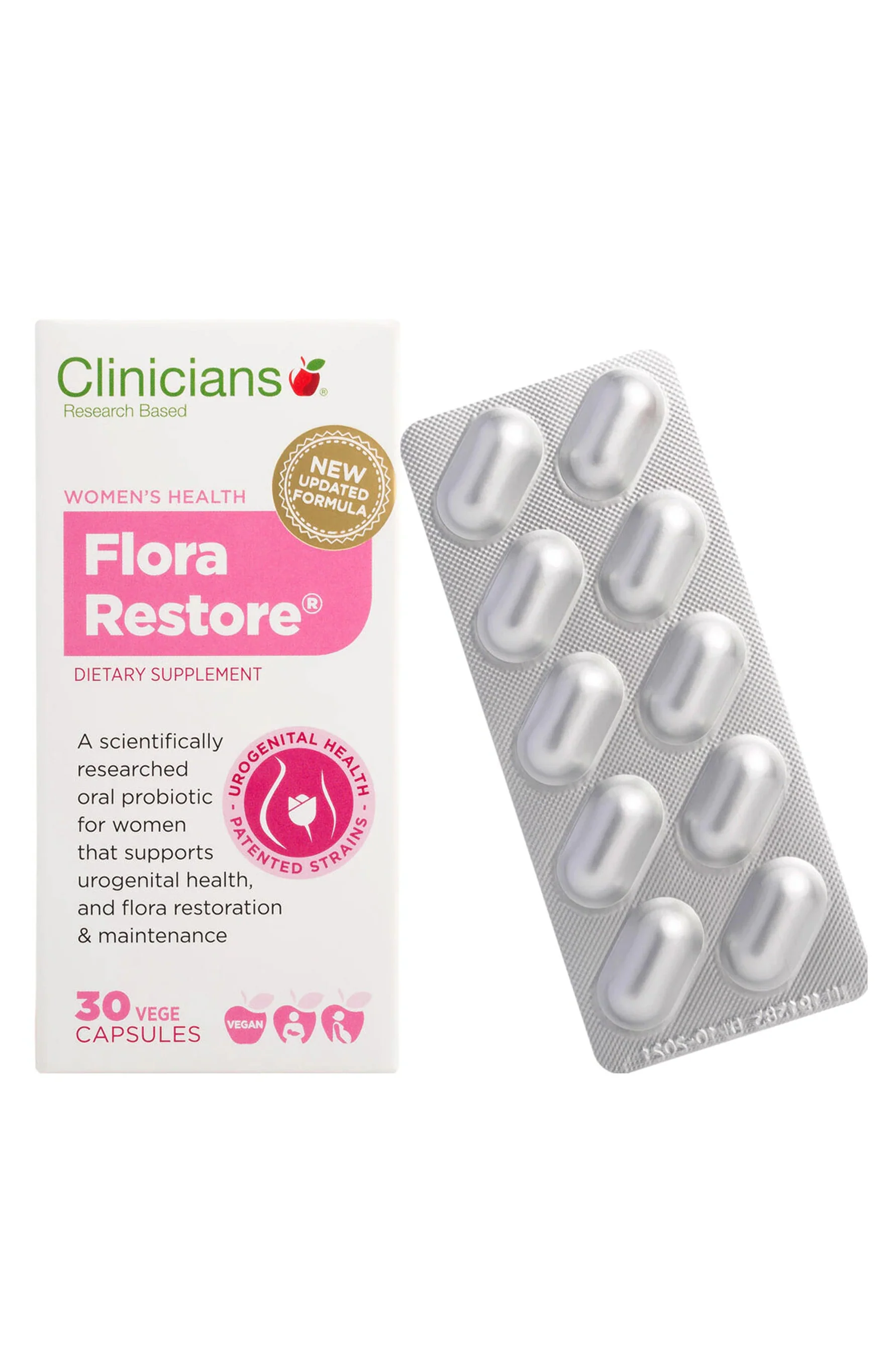 CLINICIANS Flora Restore 30 Vege Capsules - Image 2