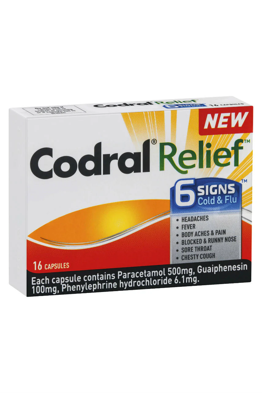 CODRAL Relief 6 Signs Cold & Flu Caps 16