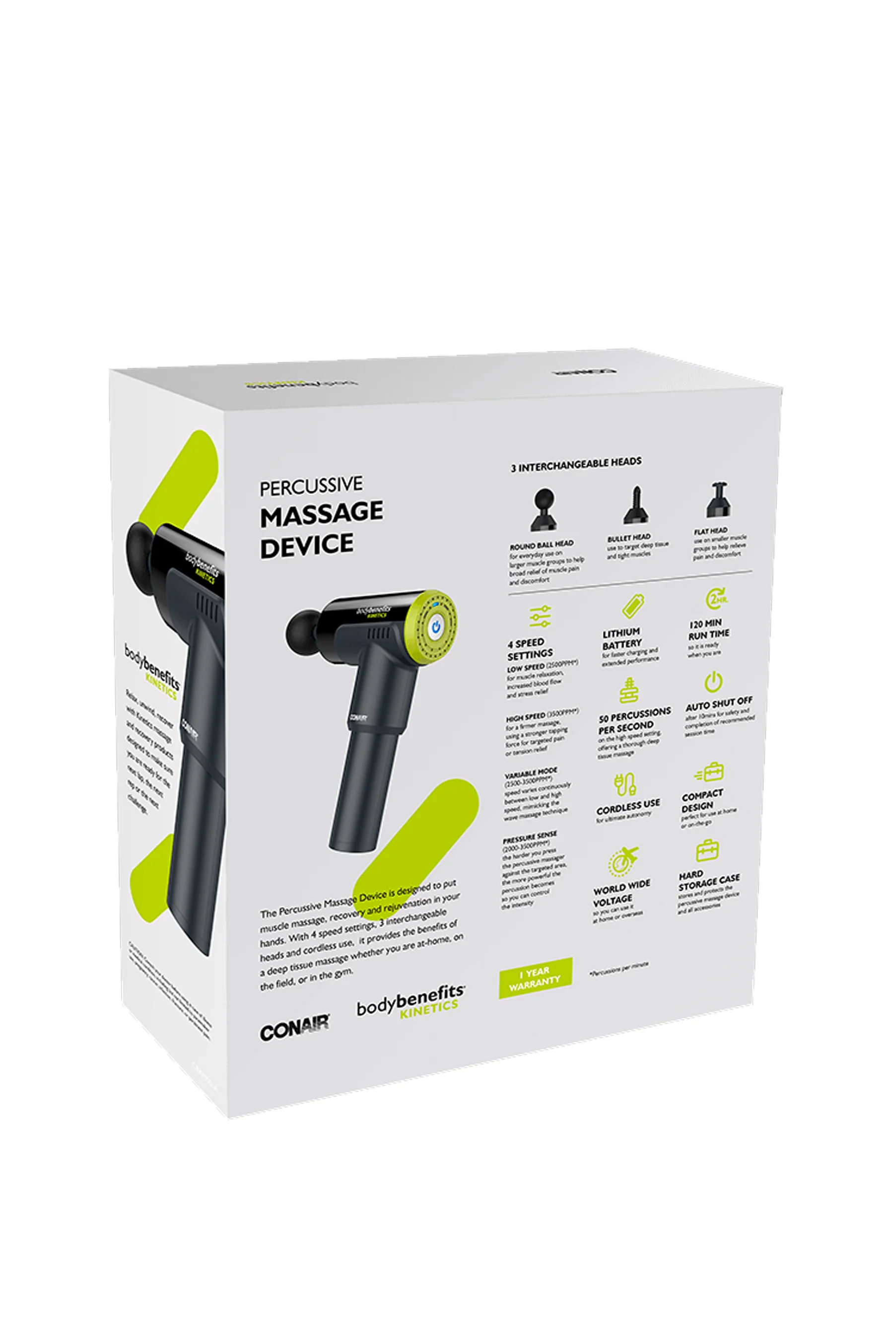 CONAIR Body Benefits Kinetic Percussive Massage Device - Image 3