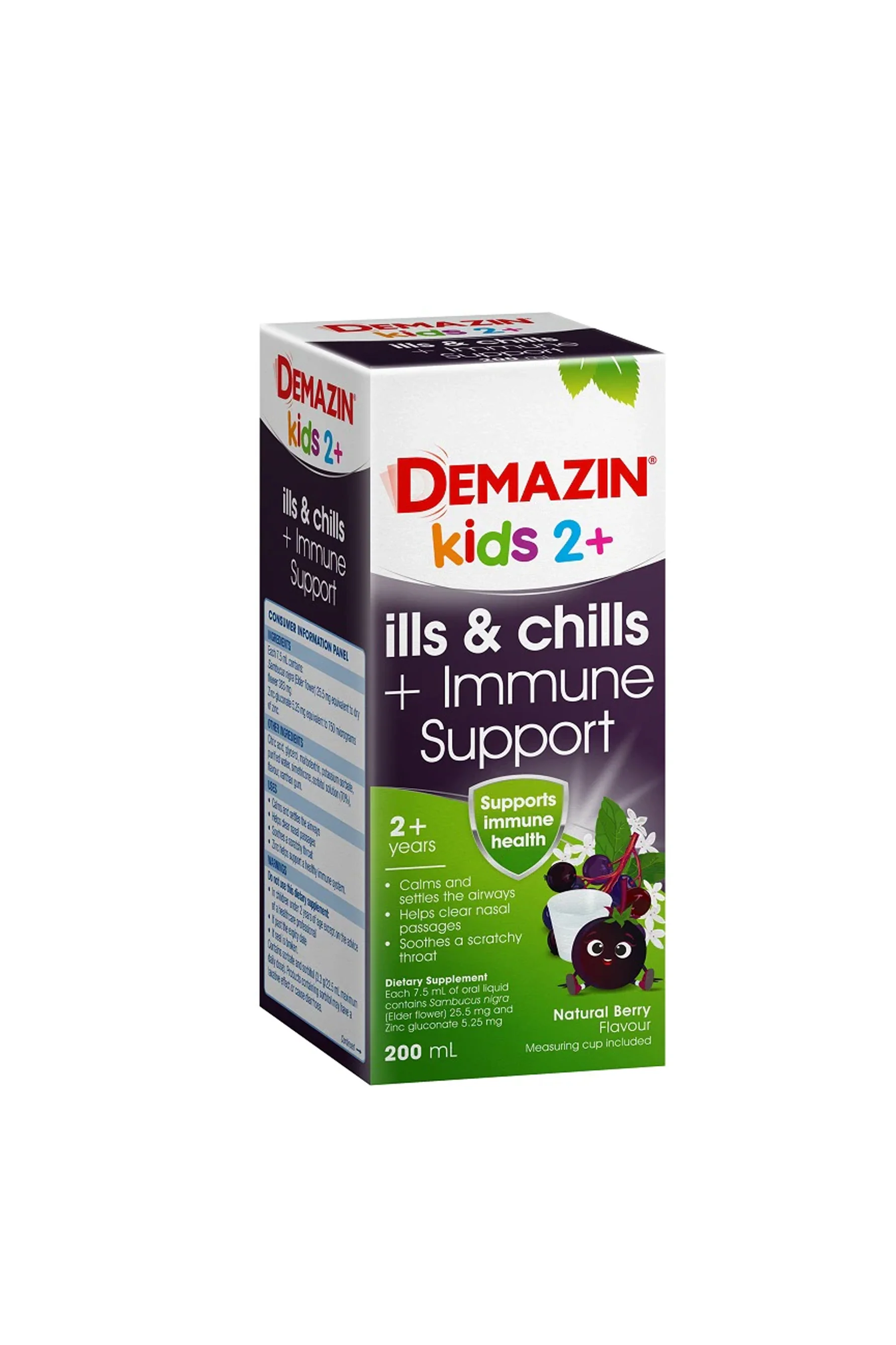 DEMAZIN Kids 2+ ill's & Chills+ Immune Support 200ml