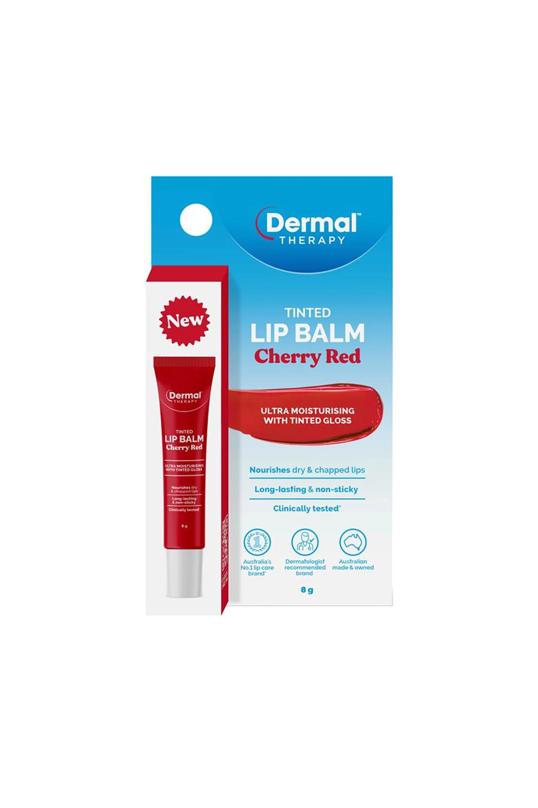 DERMAL THERAPY Lip Balm Tint Cherry Red 8g