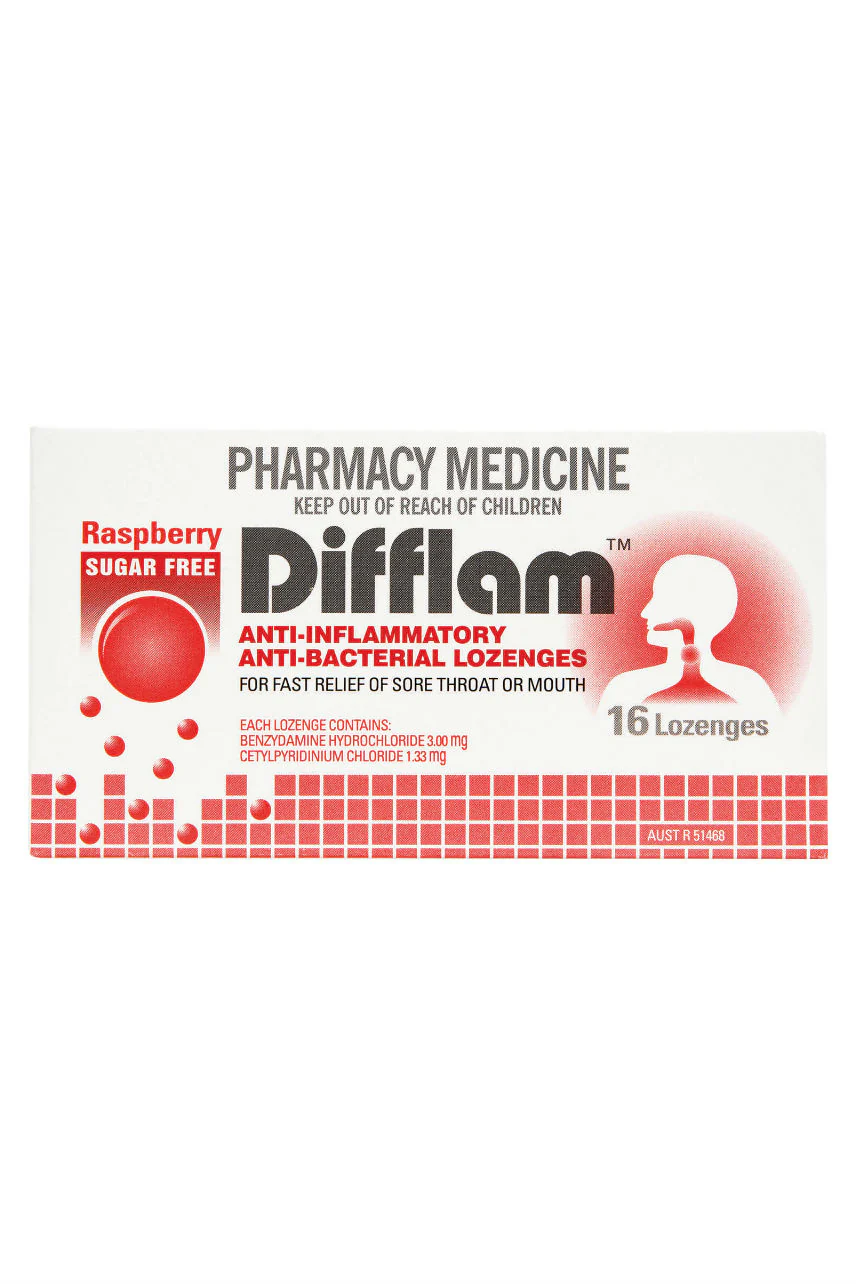 DIFFLAM Lozenge Raspberry Sugar Free 16
