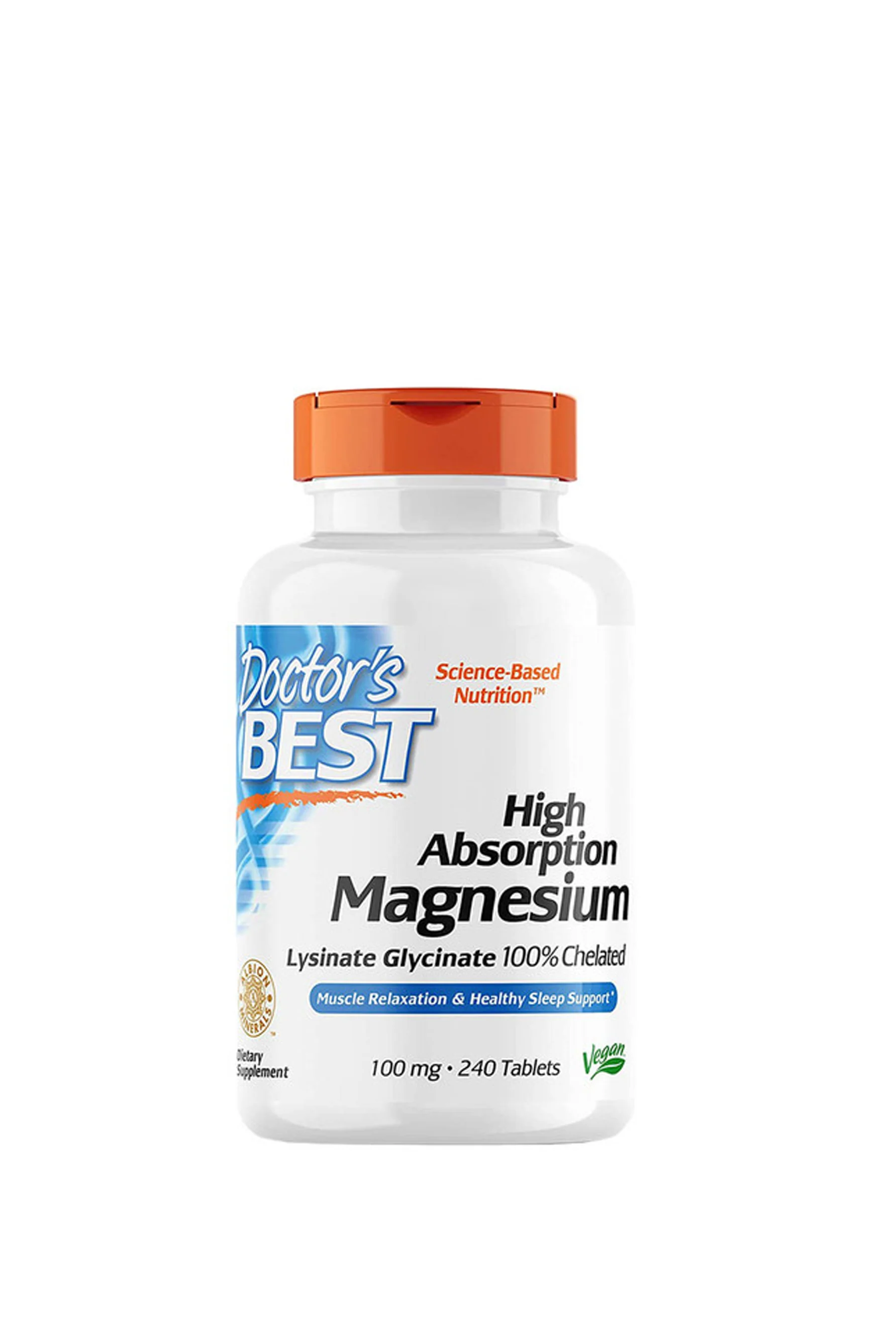 DOCTOR'S BEST High Absorption Magnesium Chelate 100mg 120tabs