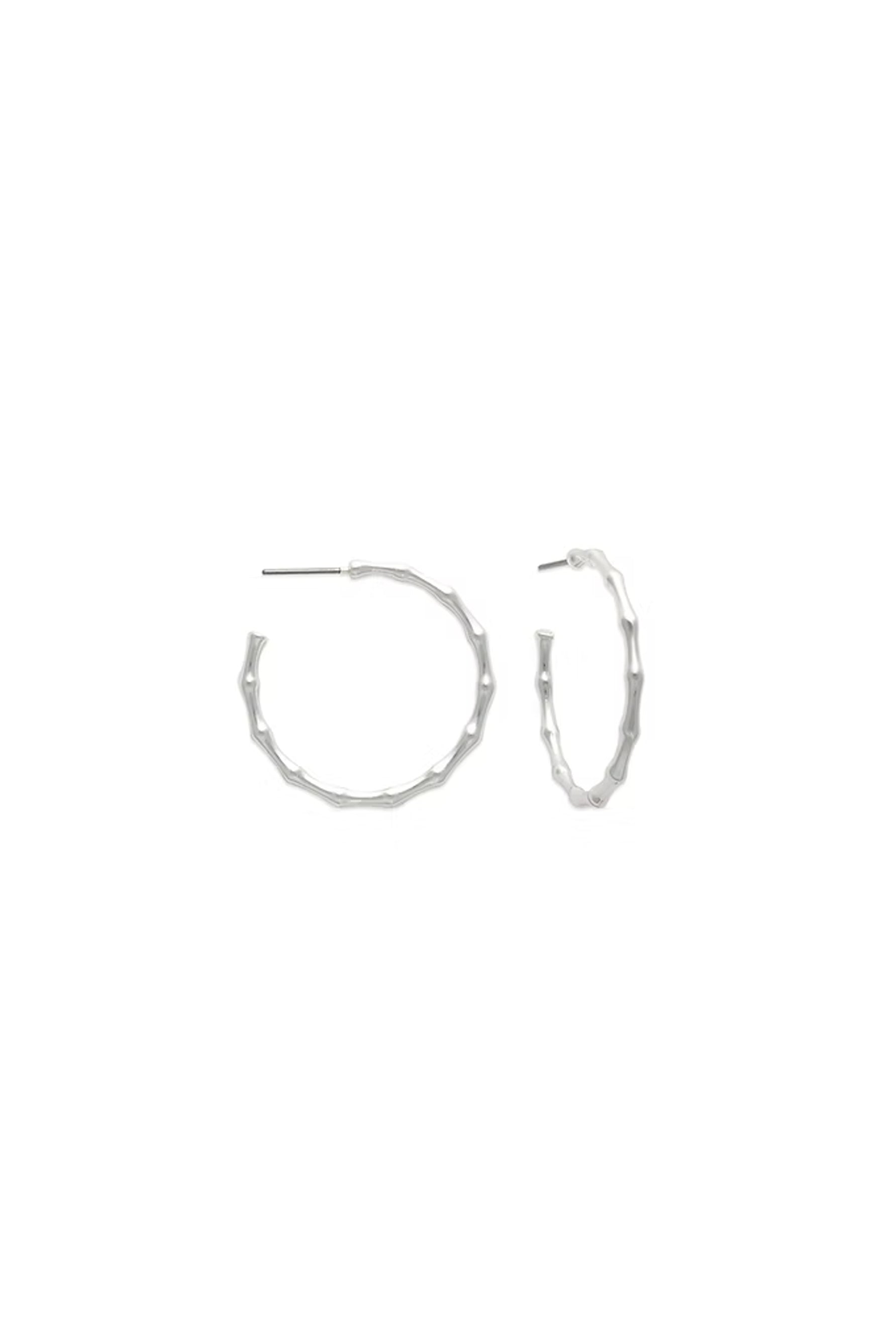 EarSense Bamboo Hoop Silver 32mm