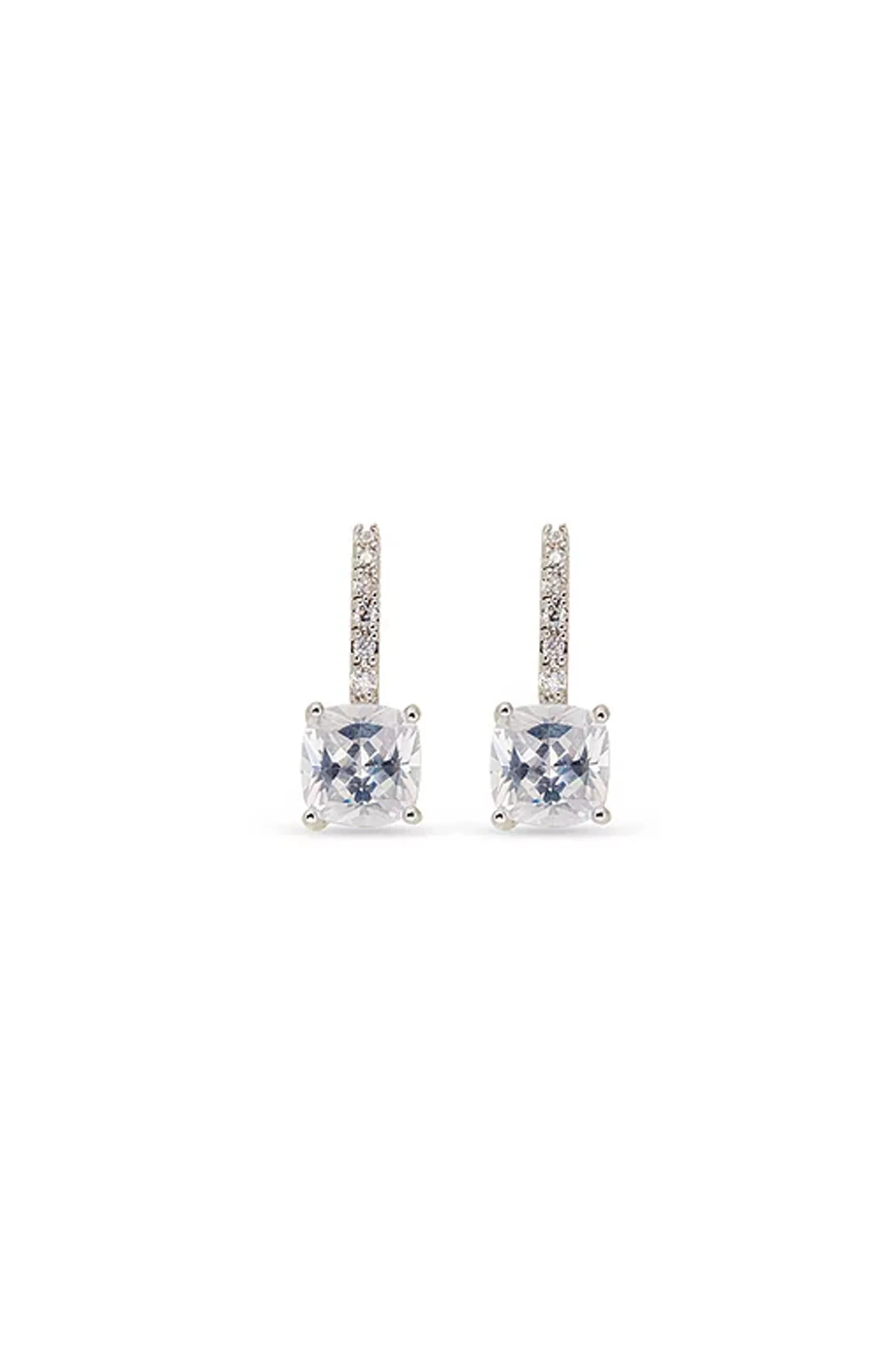 EarSense CH217 Square 8mm Crystal Drop Earring