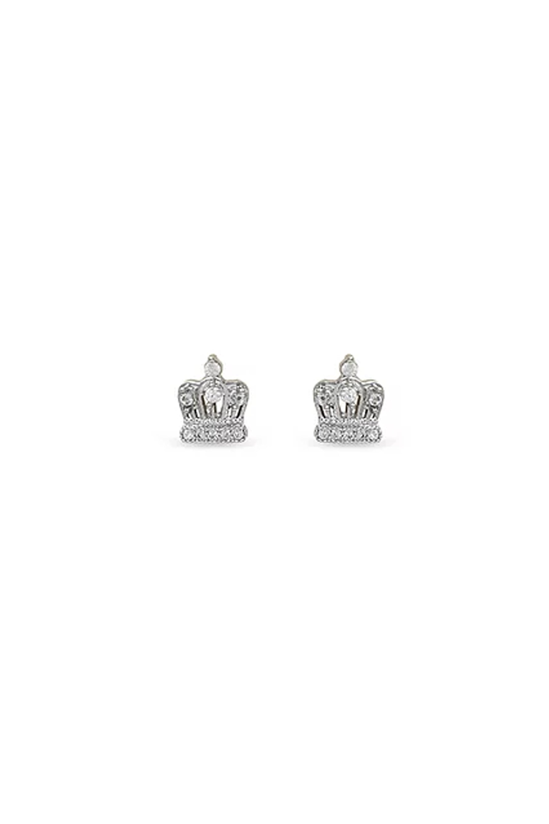EarSense CH240 Slv Crys Crown Stud