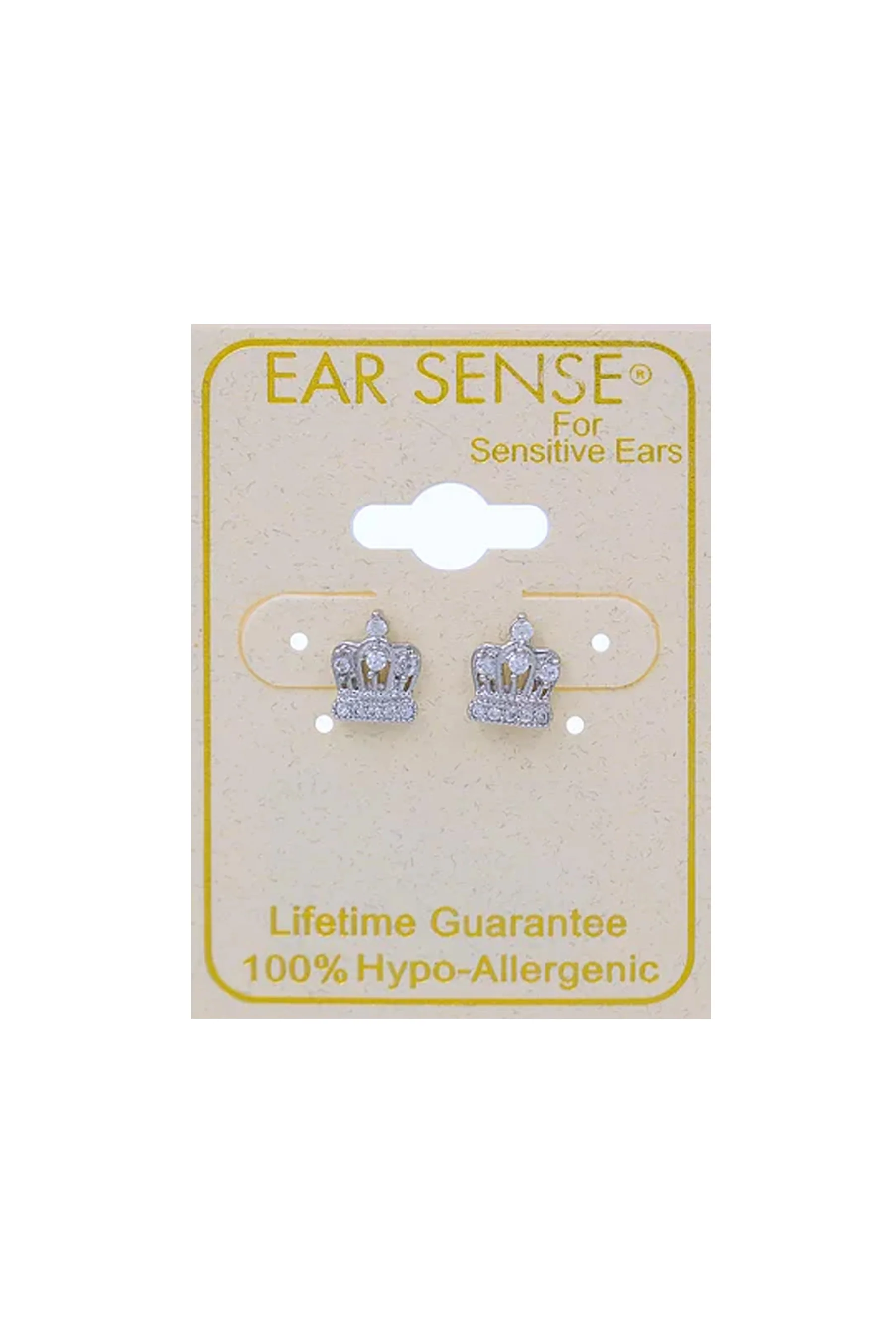 EarSense CH240 Slv Crys Crown Stud - Image 2