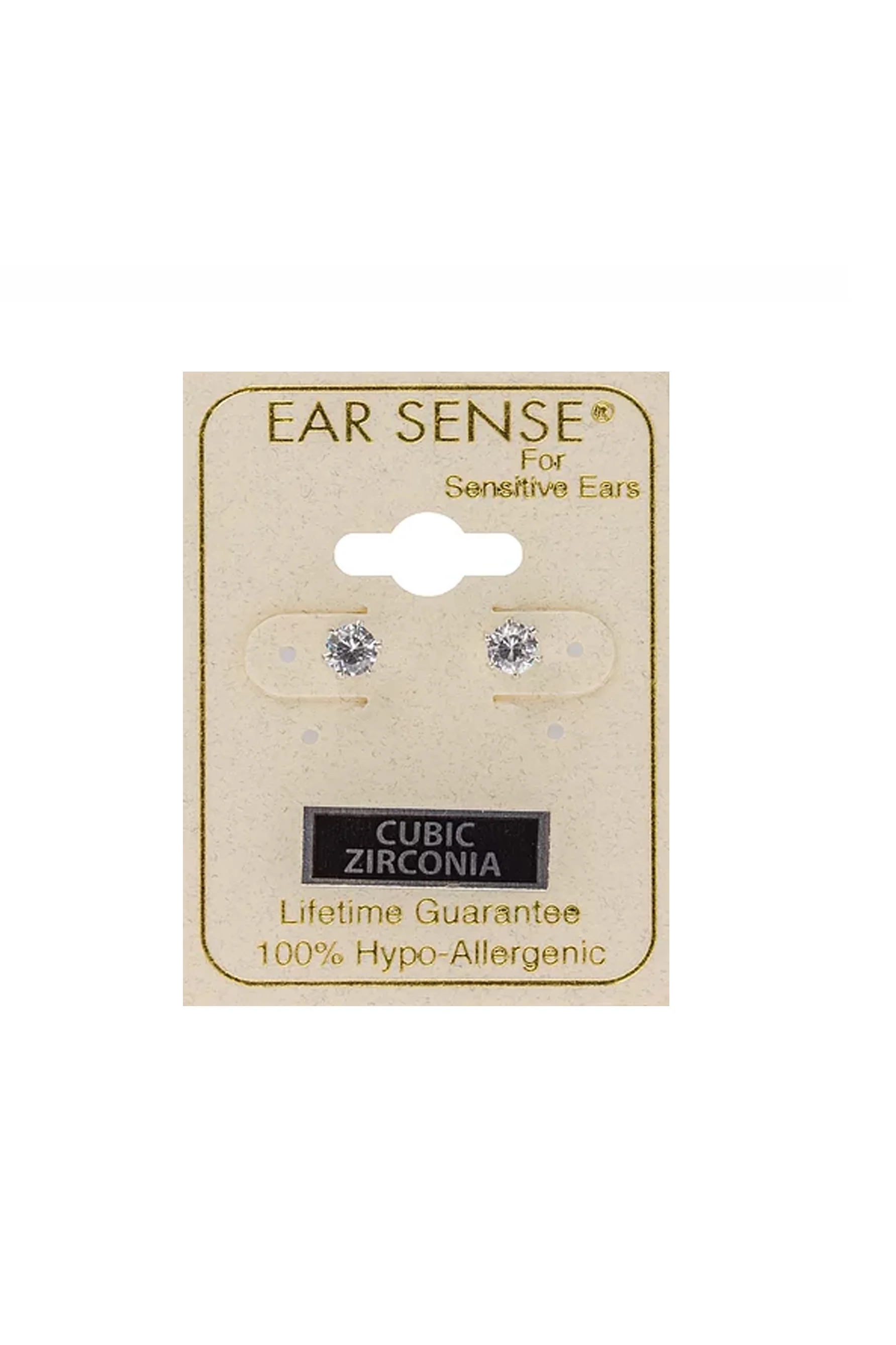 EarSense CZ-14S 4mm Silver Cubic Zirconia Stud Earrings - Image 2