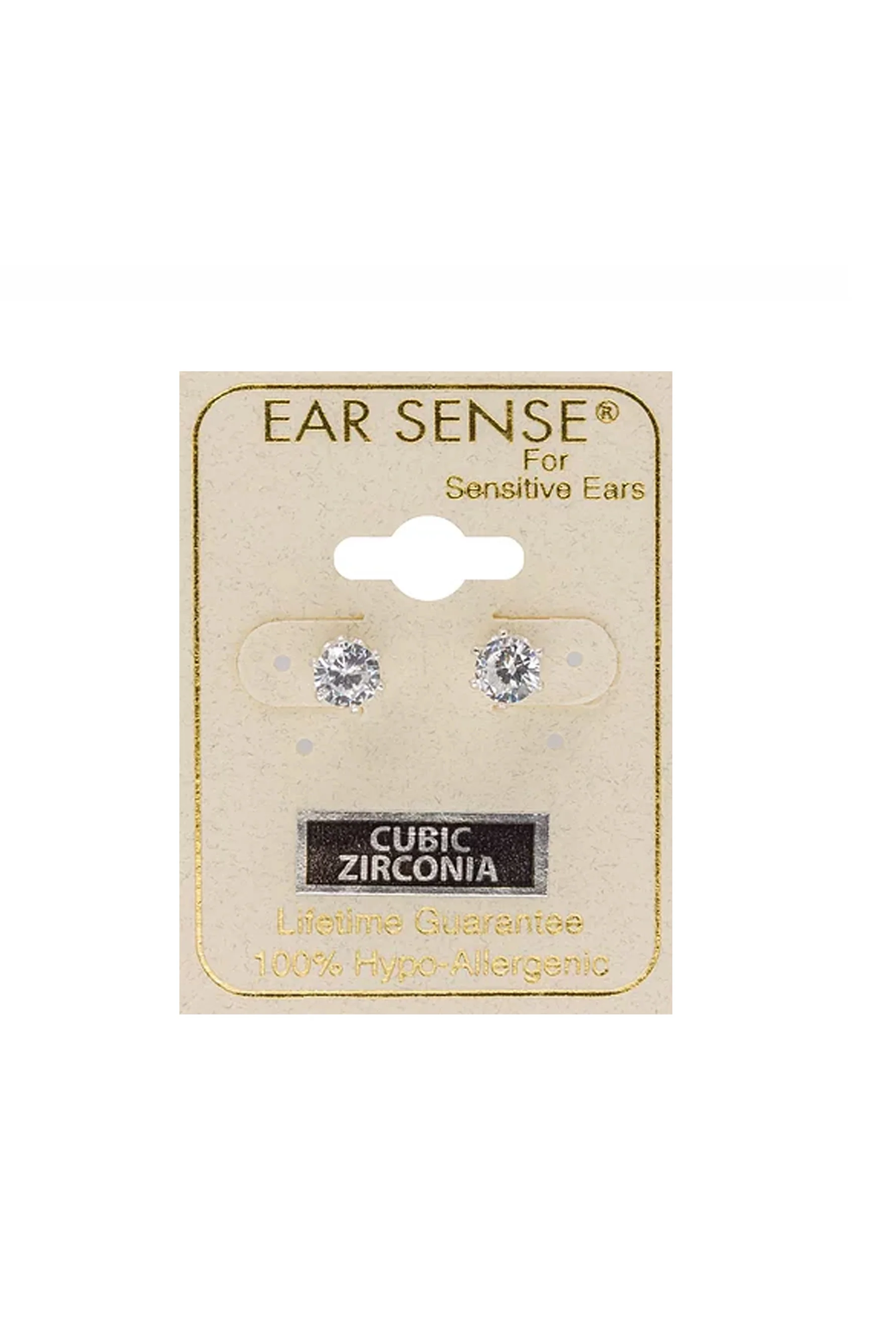EarSense CZ-15S 5mm Silver Cubic Zirconia Stud Earrings - Image 2