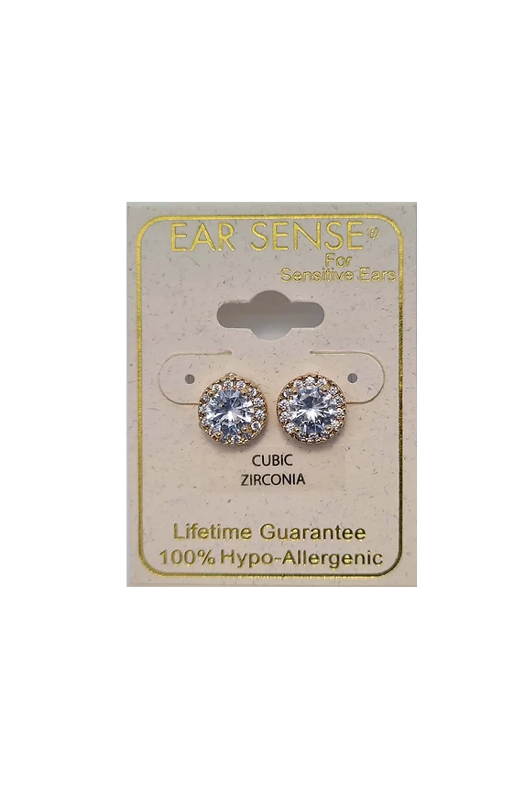 EarSense CZ-68 6mm Gold Paveve Bezel