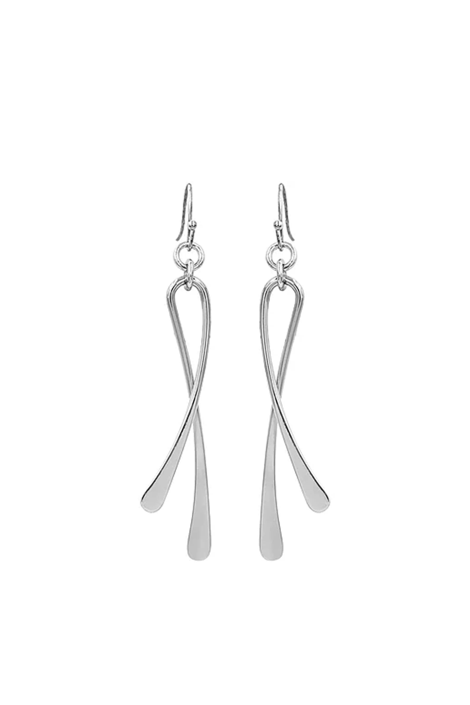 EarSense F290 Silver Crossover Drop on a French Hook