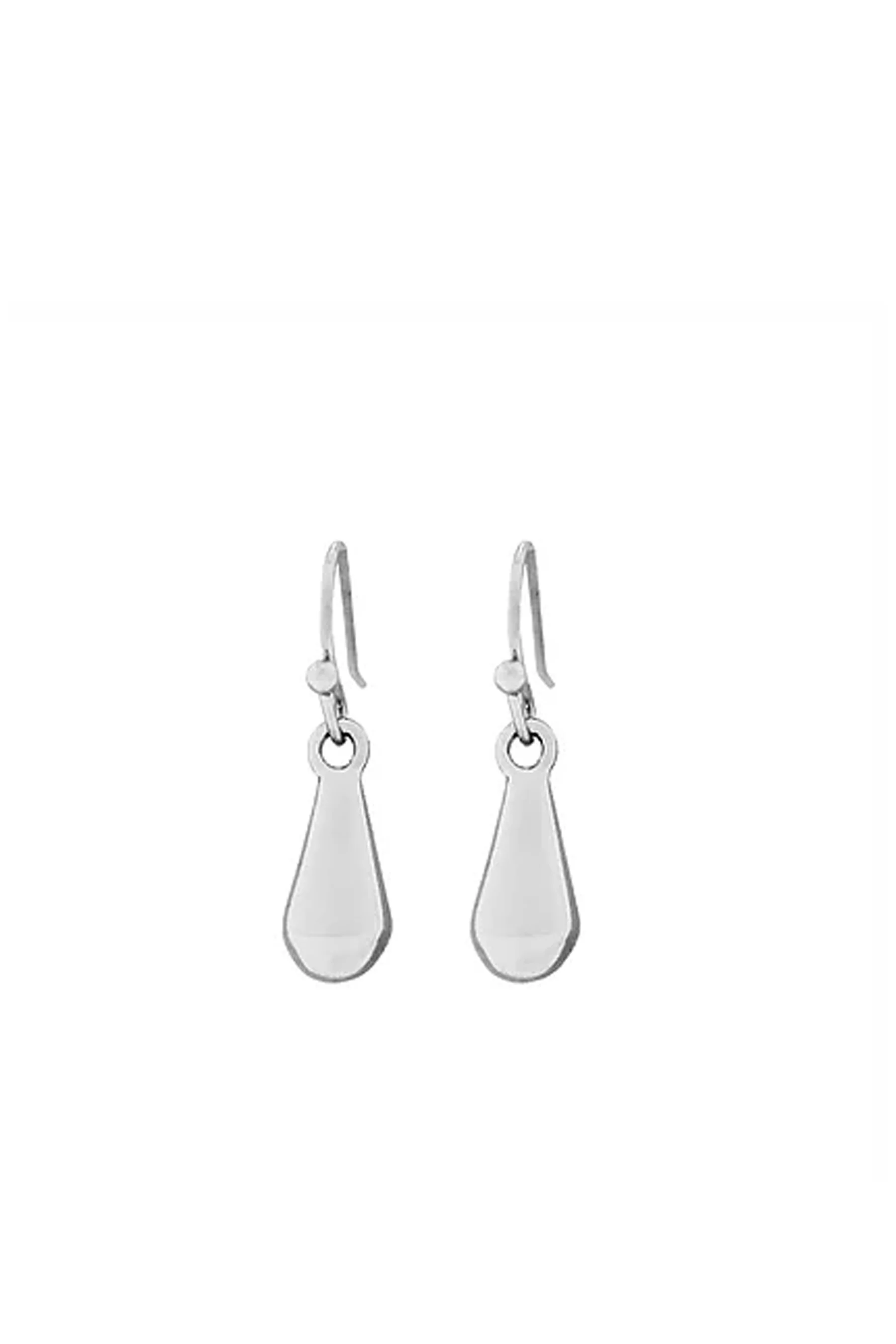EarSense F3-308 Silver Teardrop on French Hook Earrings