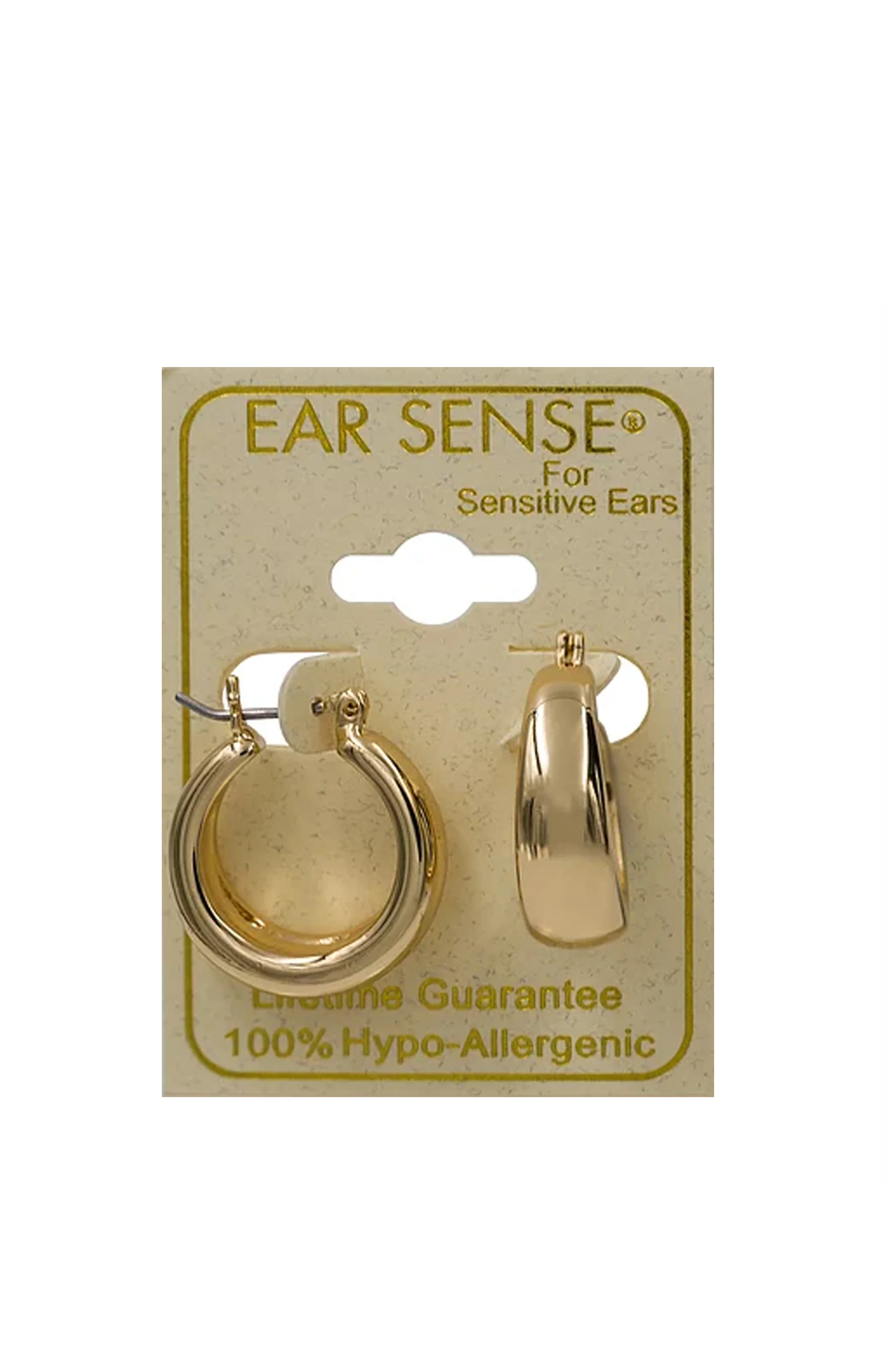 EarSense F3-3186 15mm Gold Tapered Click Hoops - Image 2