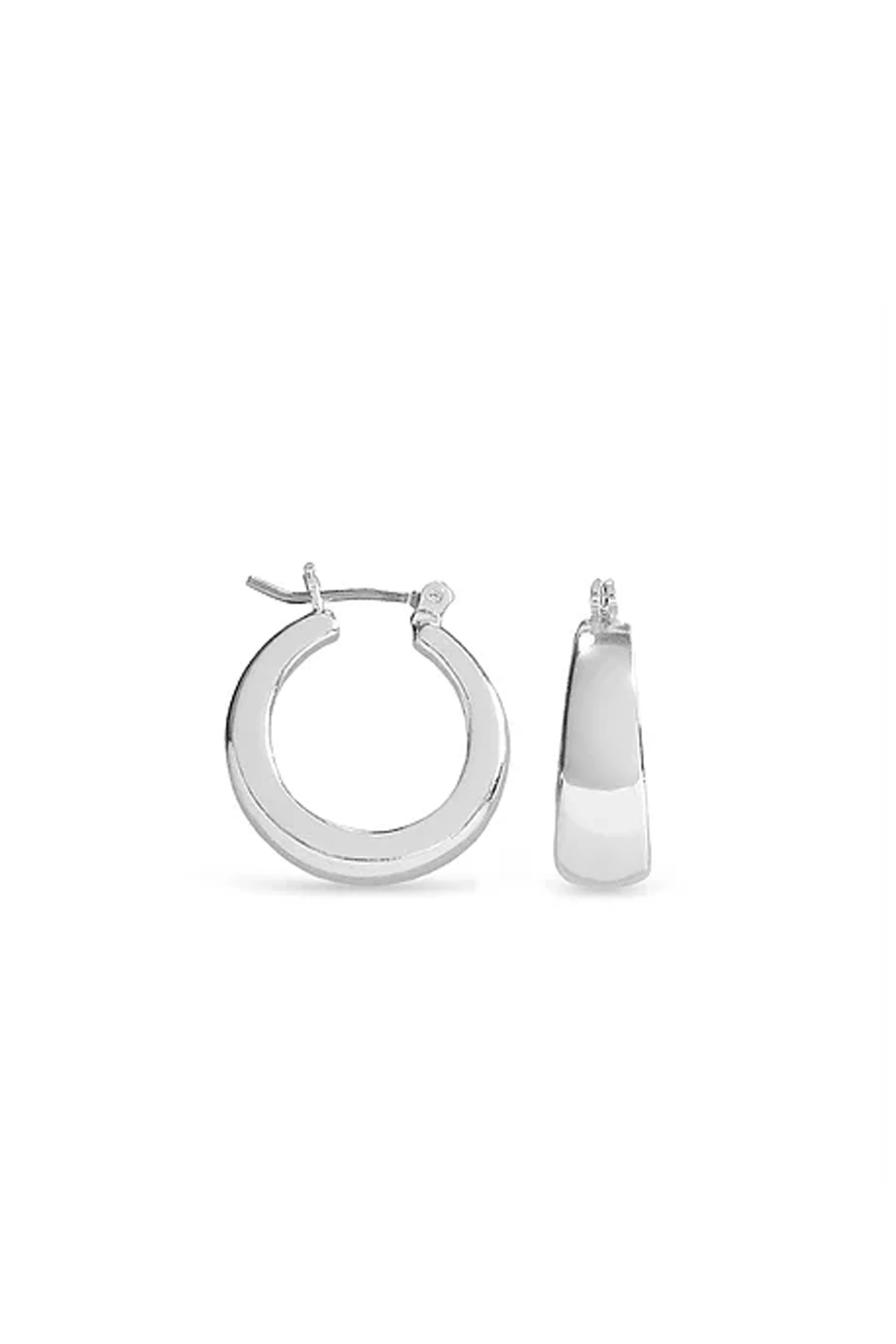 EarSense F3-3186S 15mm Silver Tapered Click Hoops