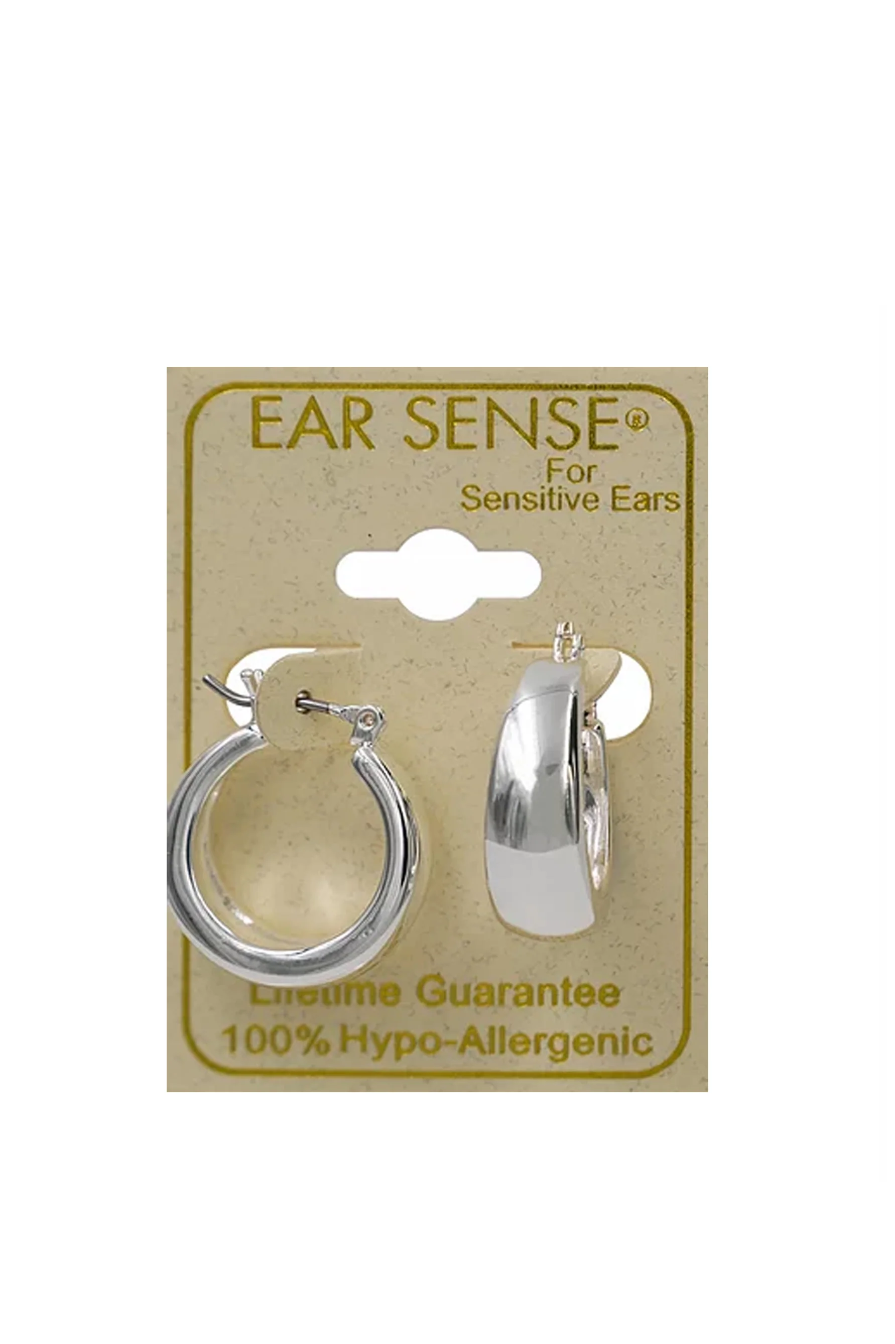 EarSense F3-3186S 15mm Silver Tapered Click Hoops - Image 2