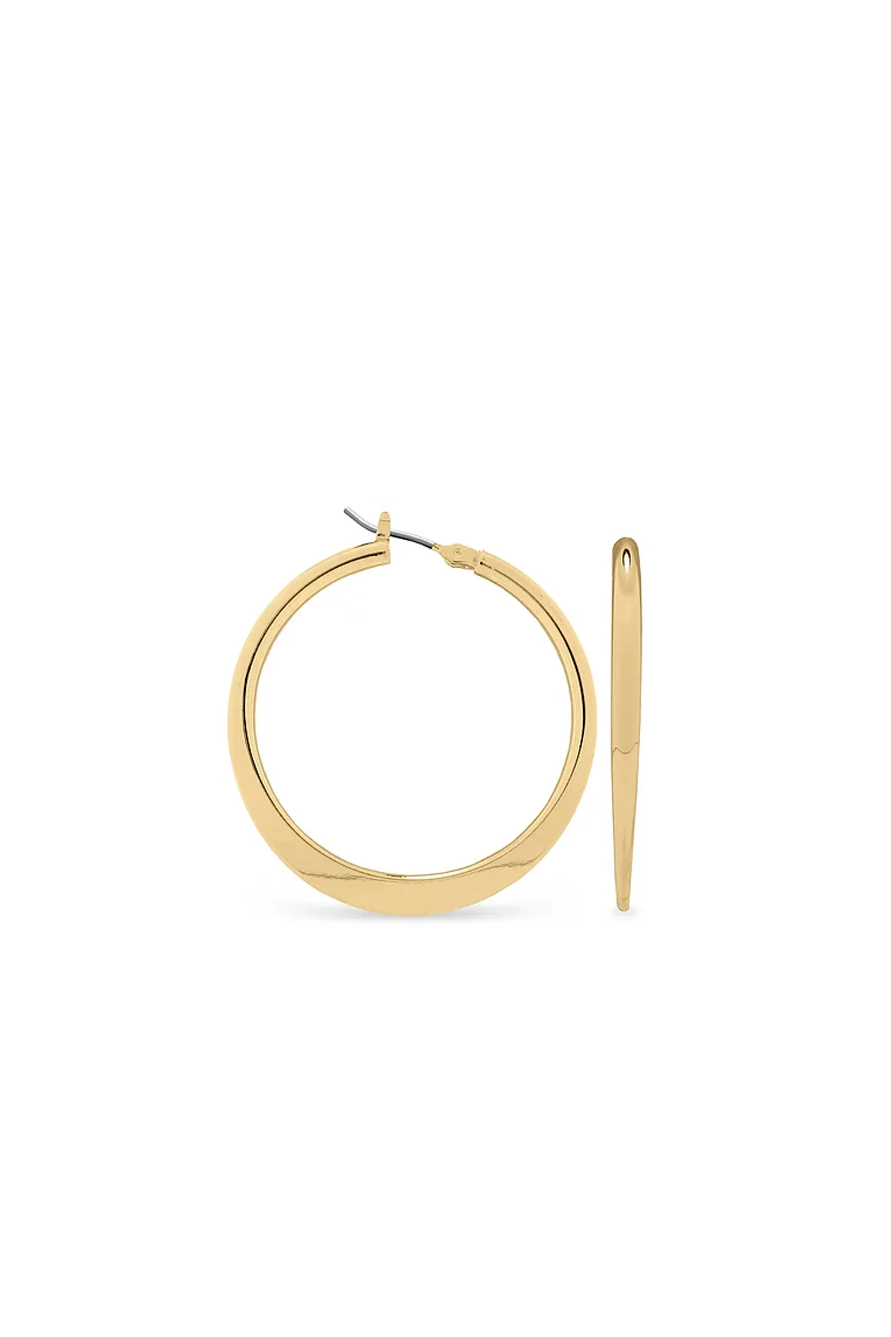 EarSense F362 35mm Gold Flat Hoop Click Hoops