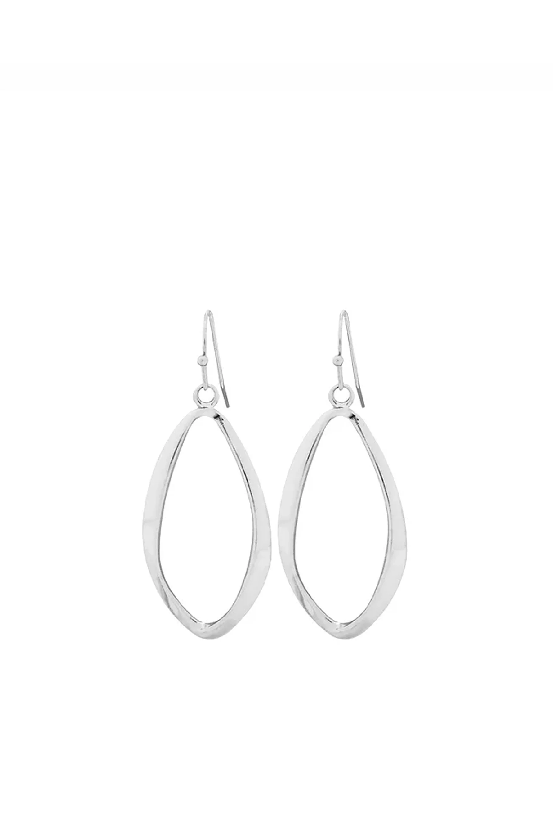 EarSense F392 30mm Silver Open Silouette Drops on a French Hook