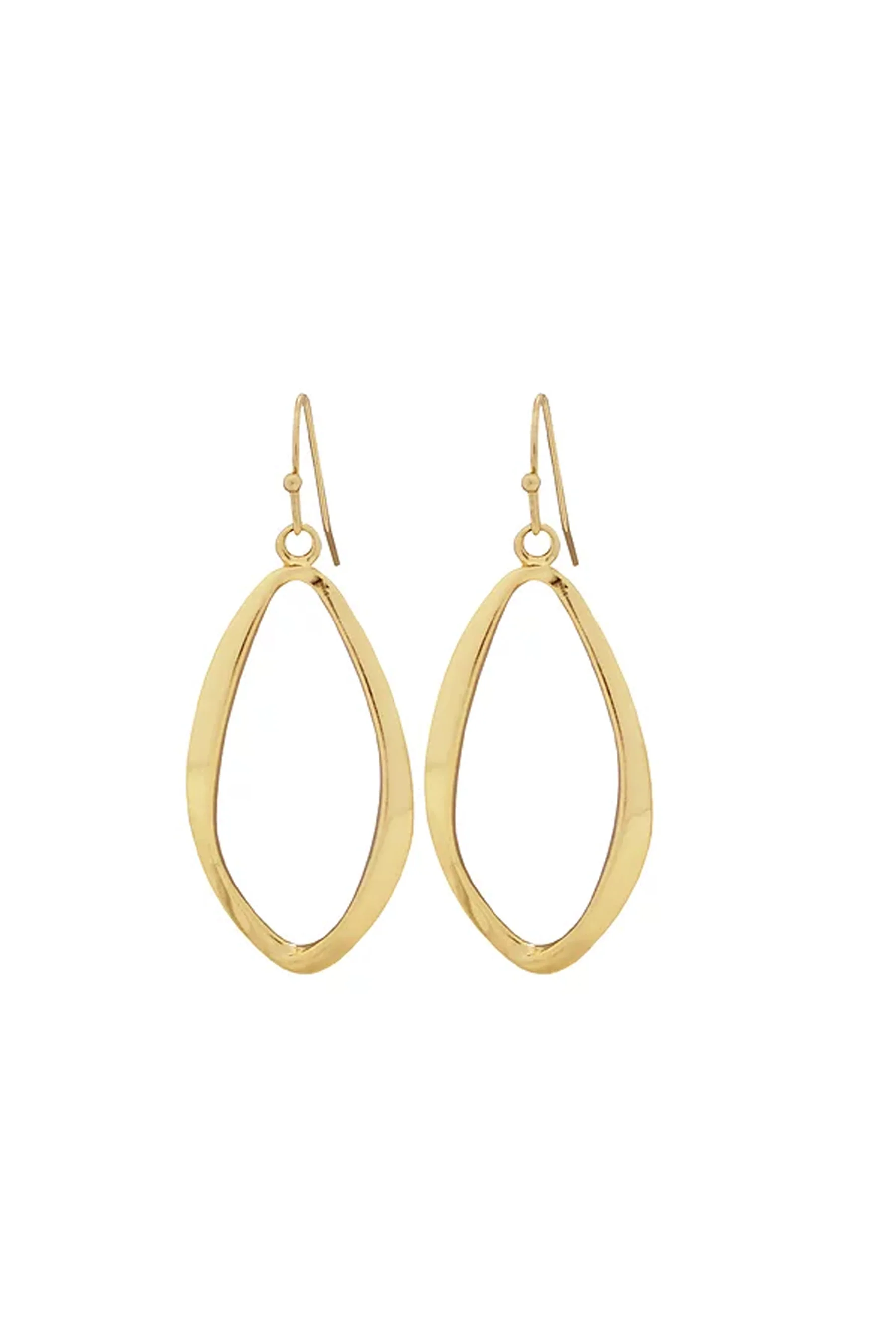 EarSense F393 Gold Open Silhouette Drops on a French Hook