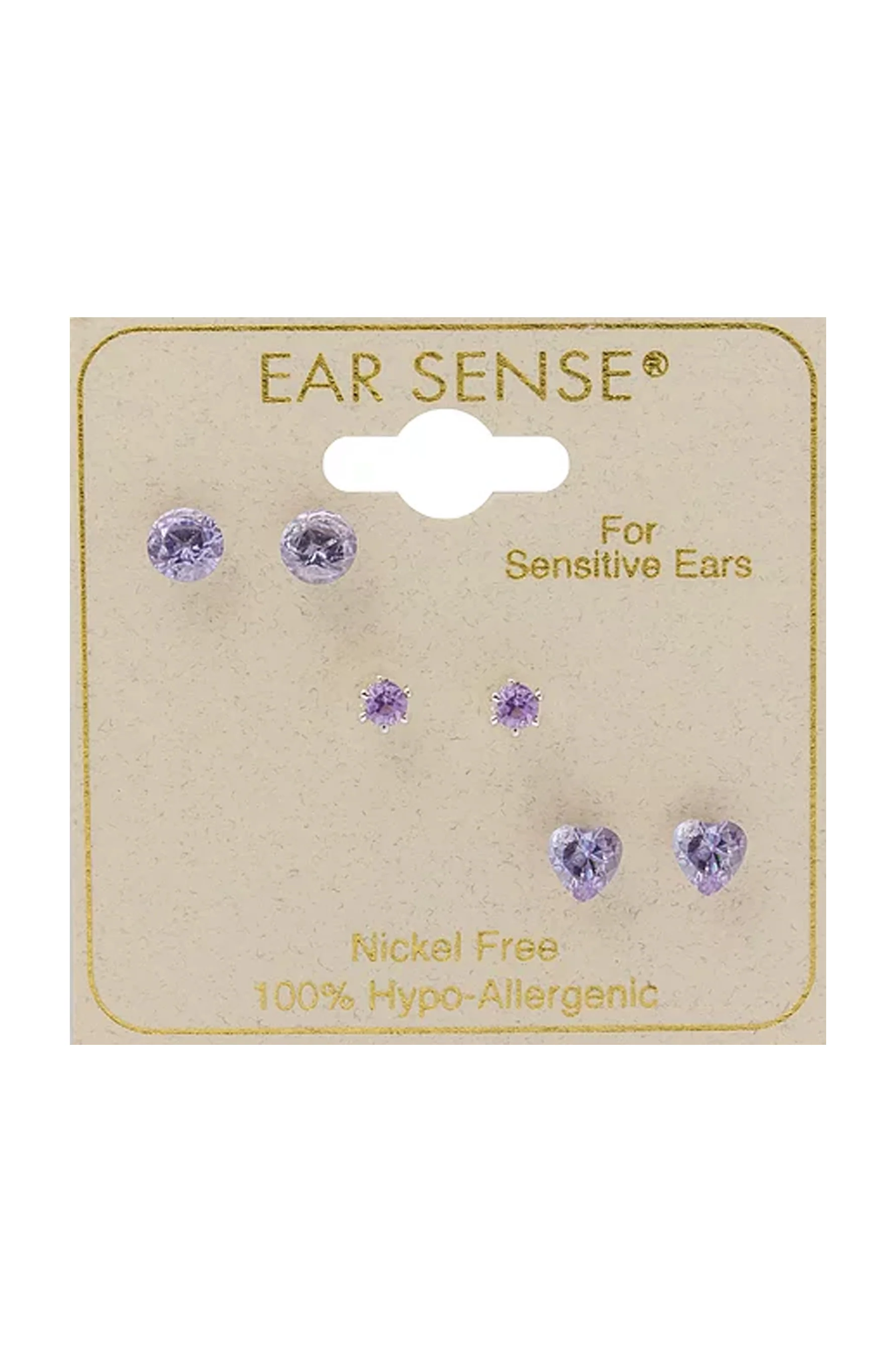 EarSense F4-1057 Lavender Crystal Trio with Heart - Image 2