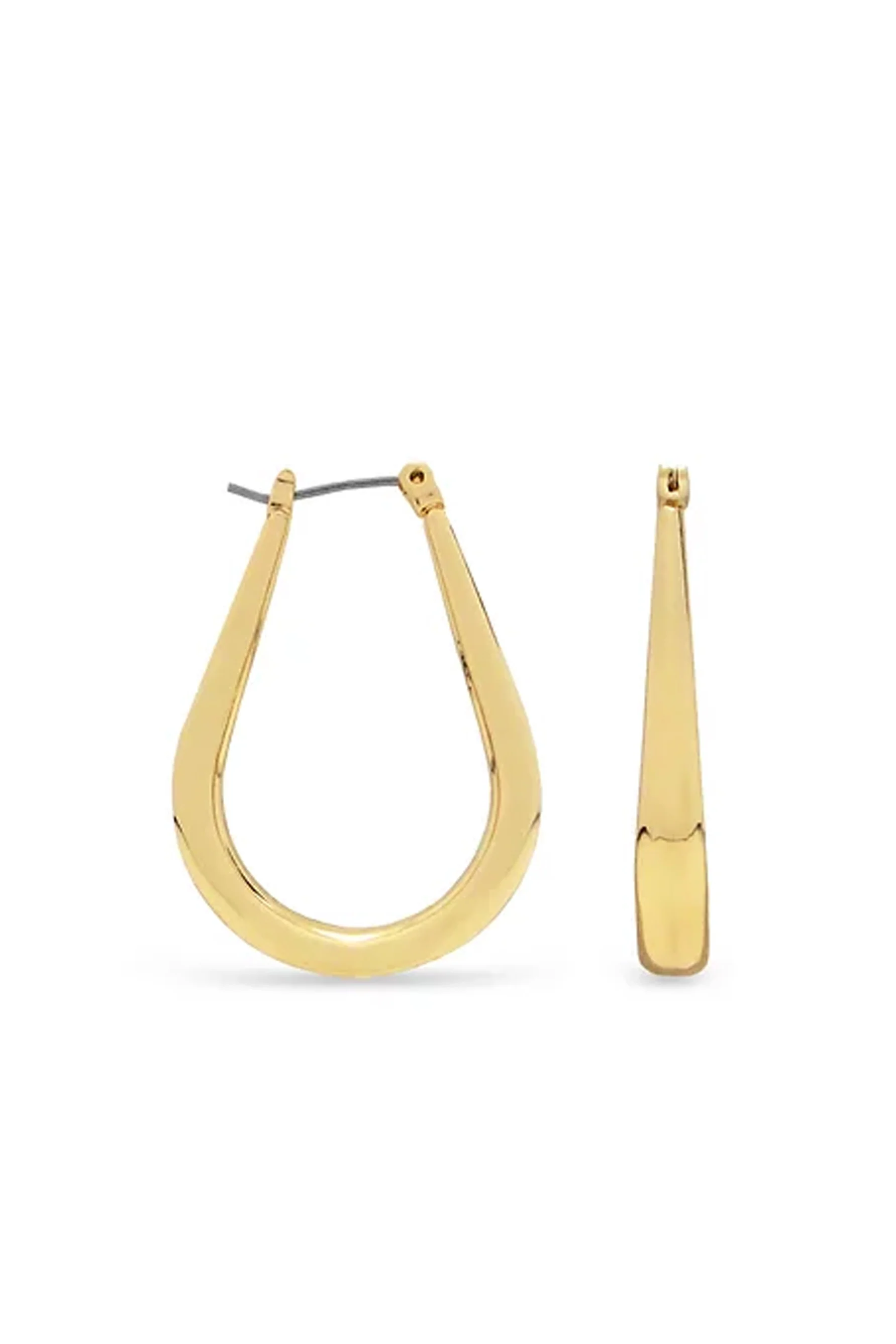 EarSense F411 Gold Tube Teardrop Click Hoop