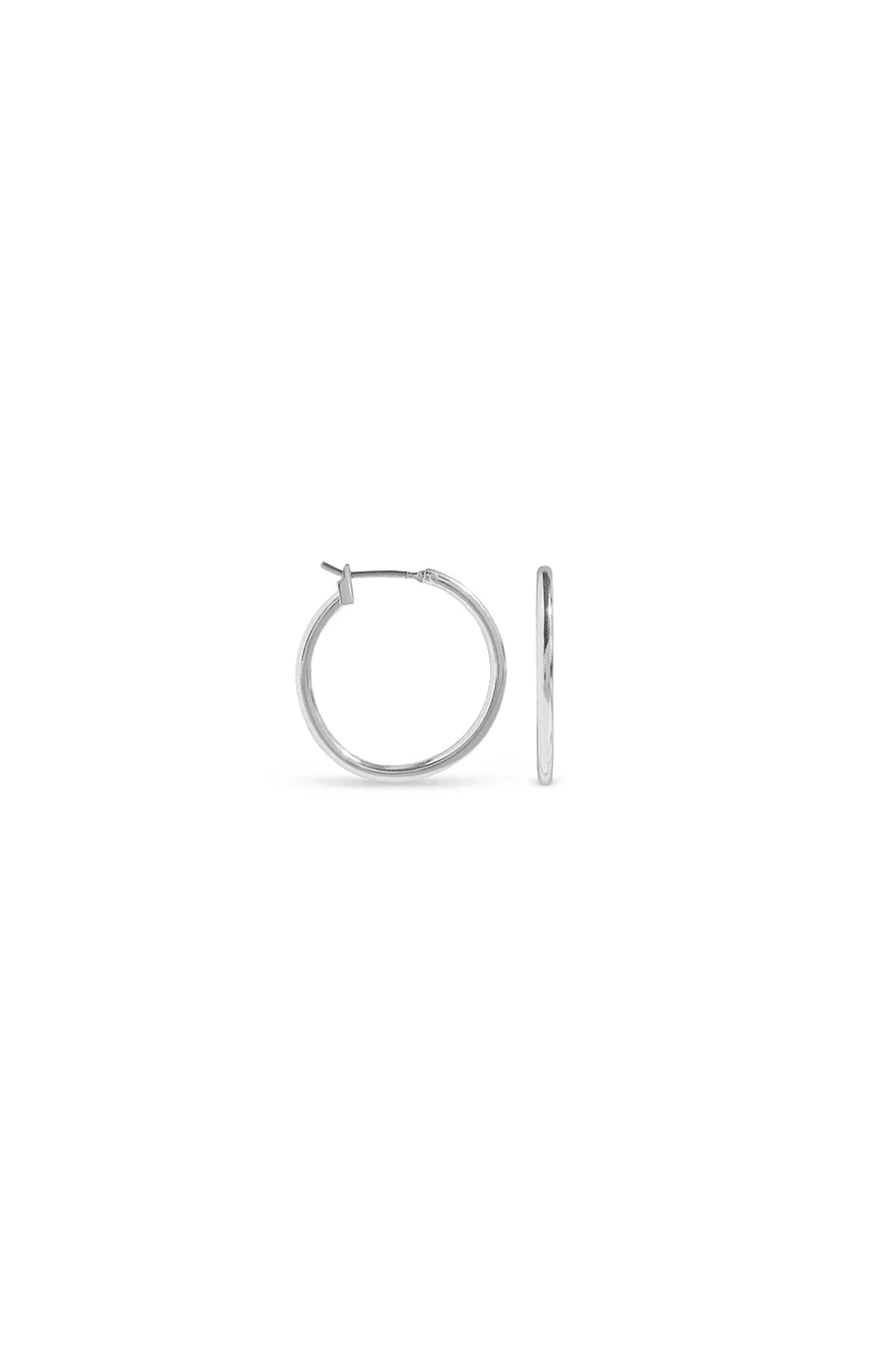 EarSense F495-1 20mm Silver Click Hoops