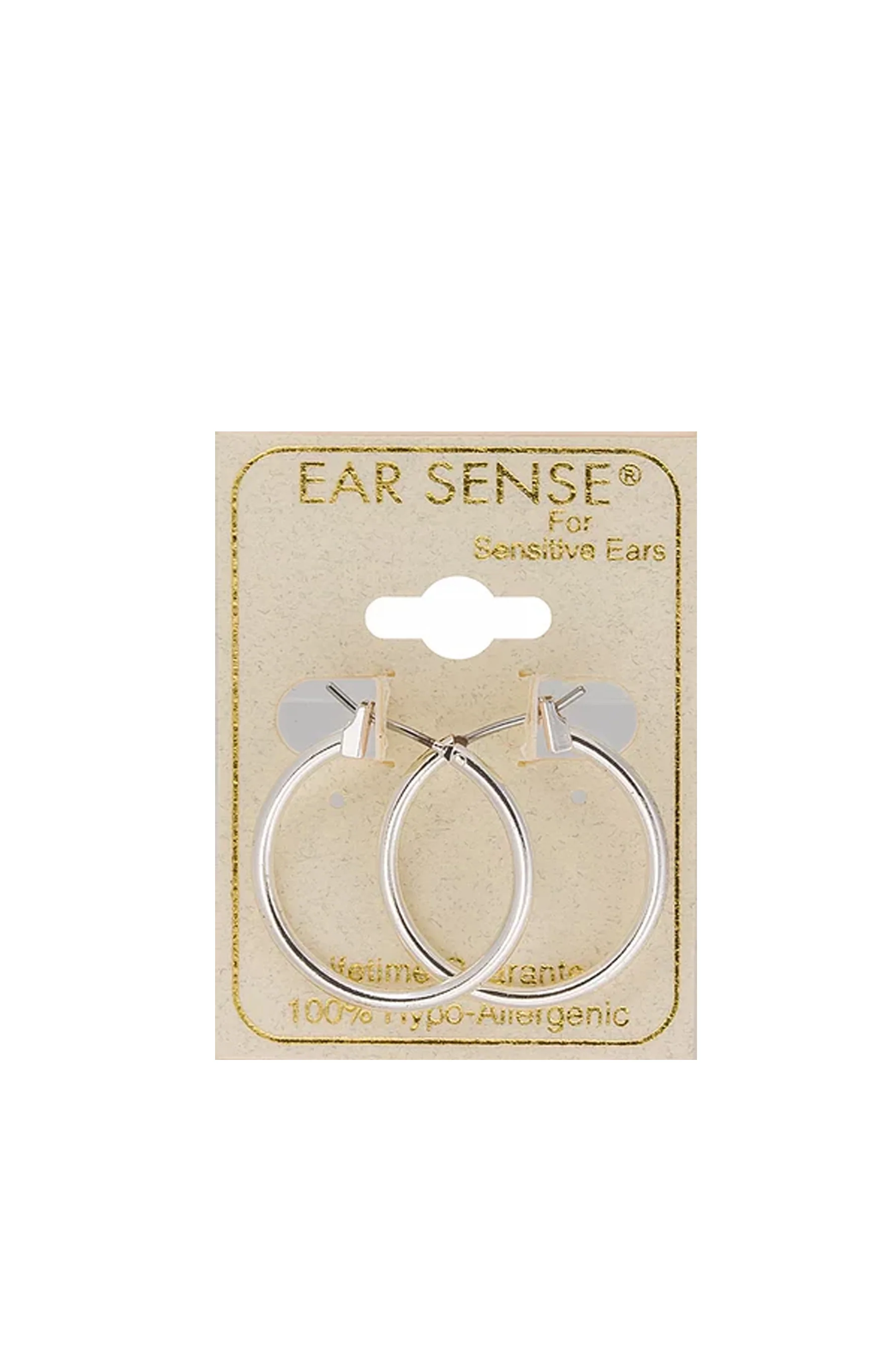 EarSense F495-1 20mm Silver Click Hoops - Image 2