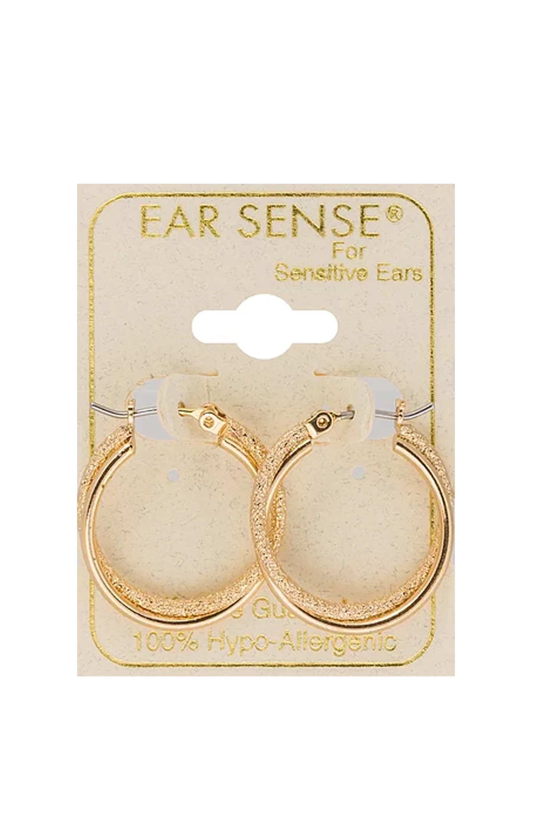 EarSense F6-1968 Gold Double Twist Click Hoops - Image 2