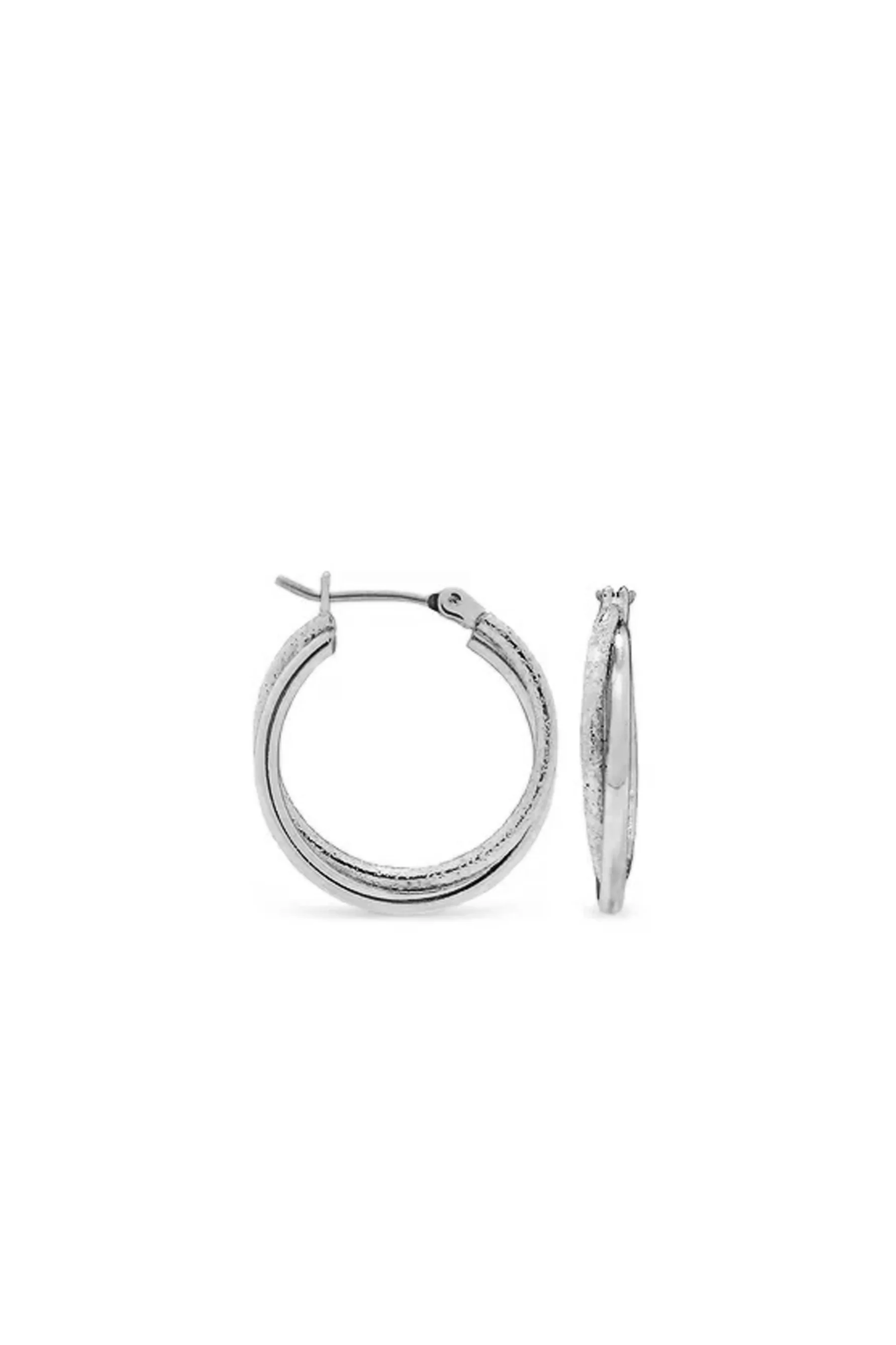 Earsense F6-1968S 20mm Silver Double Twist Click Hoops