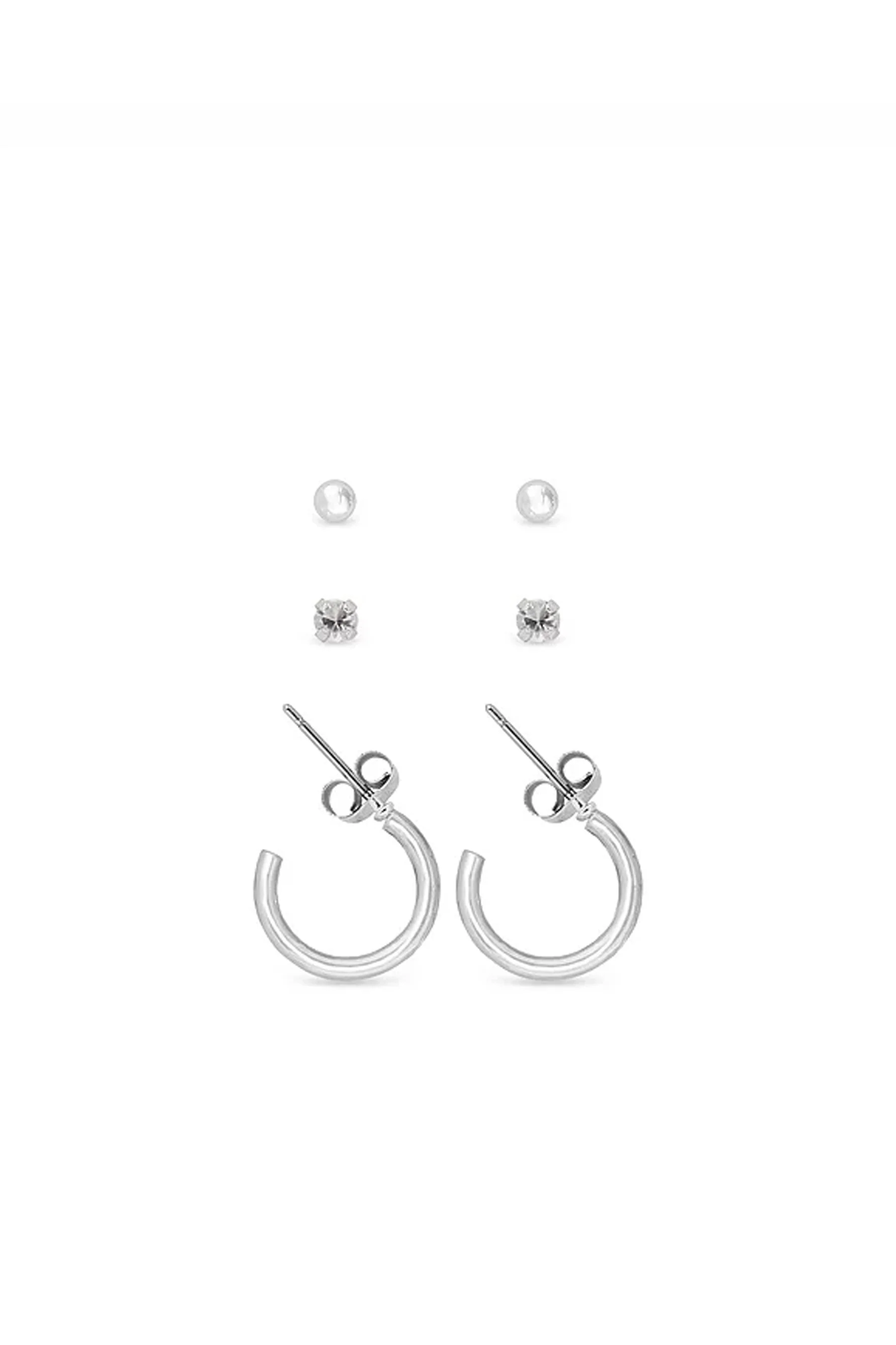 EarSense FA717 Silver Crystal Babble Hoop Trio