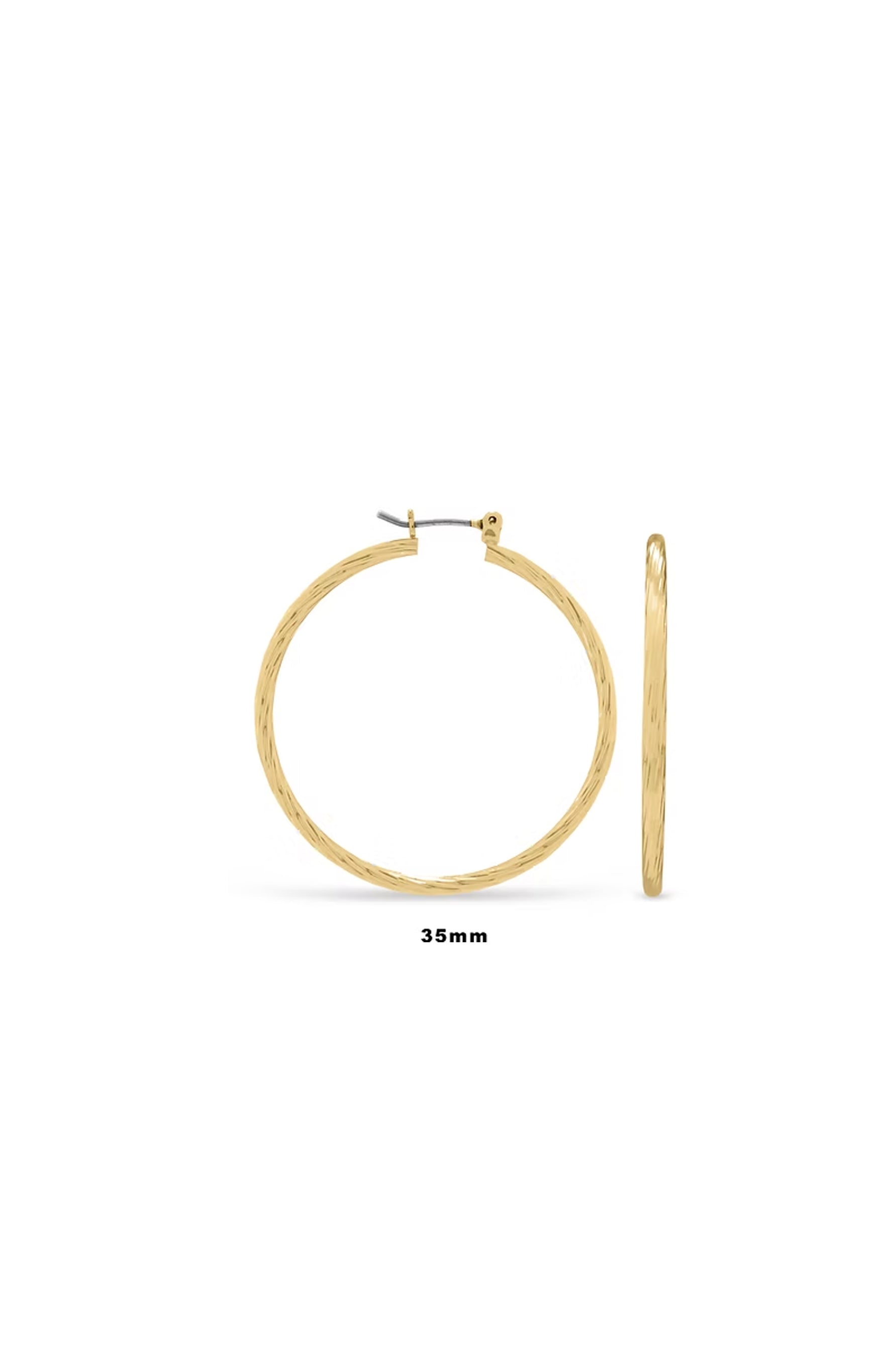 EarSense Faceted Hoop Gold 35mm