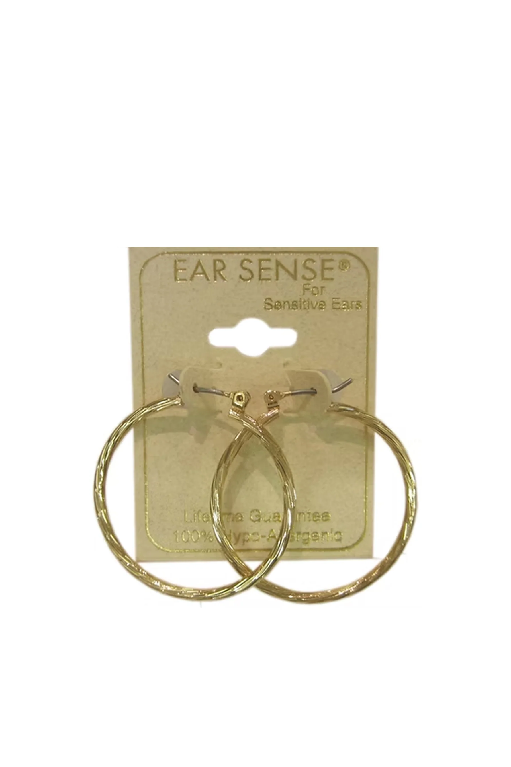 EarSense Faceted Hoop Gold 35mm - Image 2