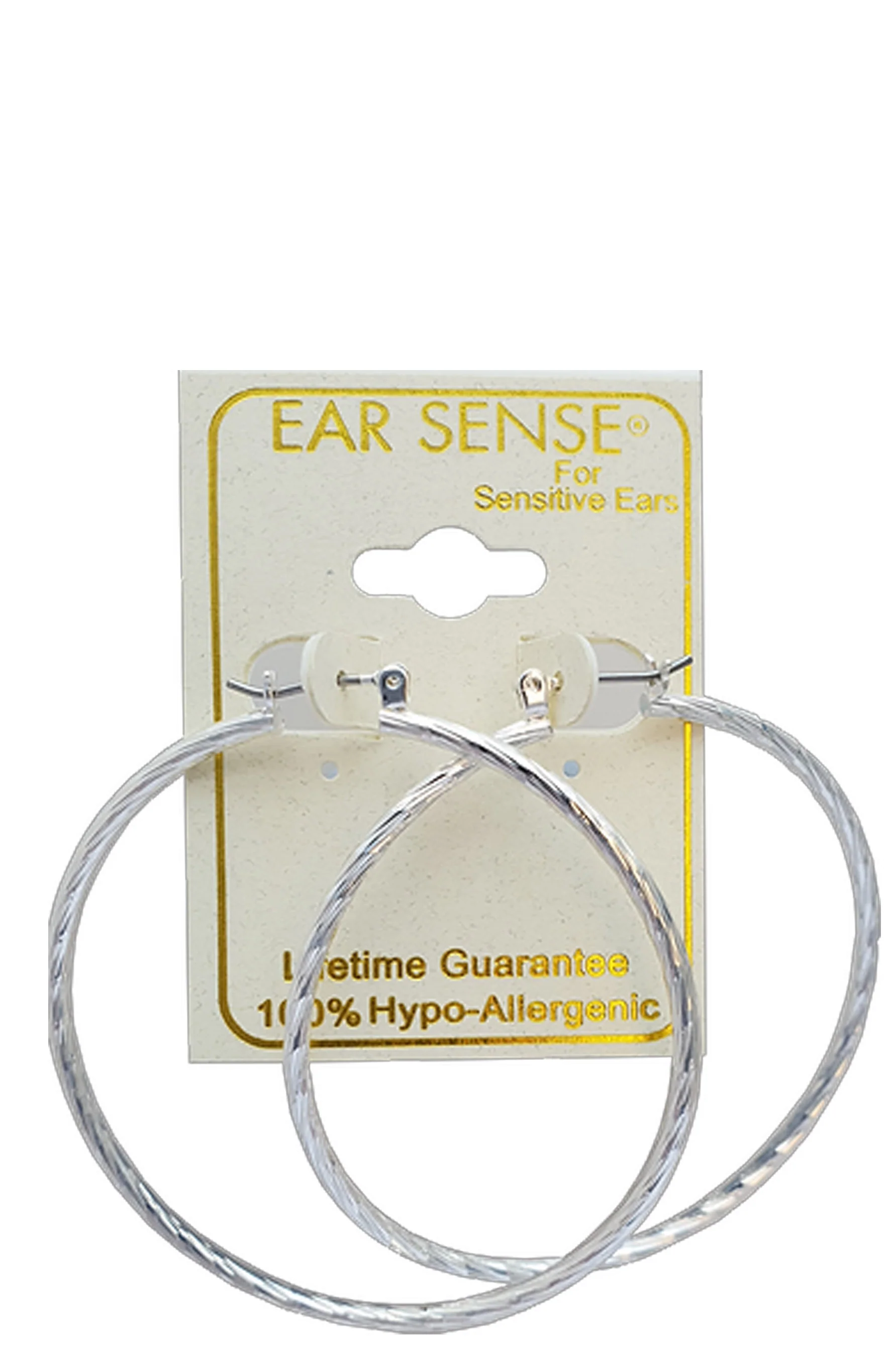 EarSense FR236-3 Faceted Hoop Silver 50mm