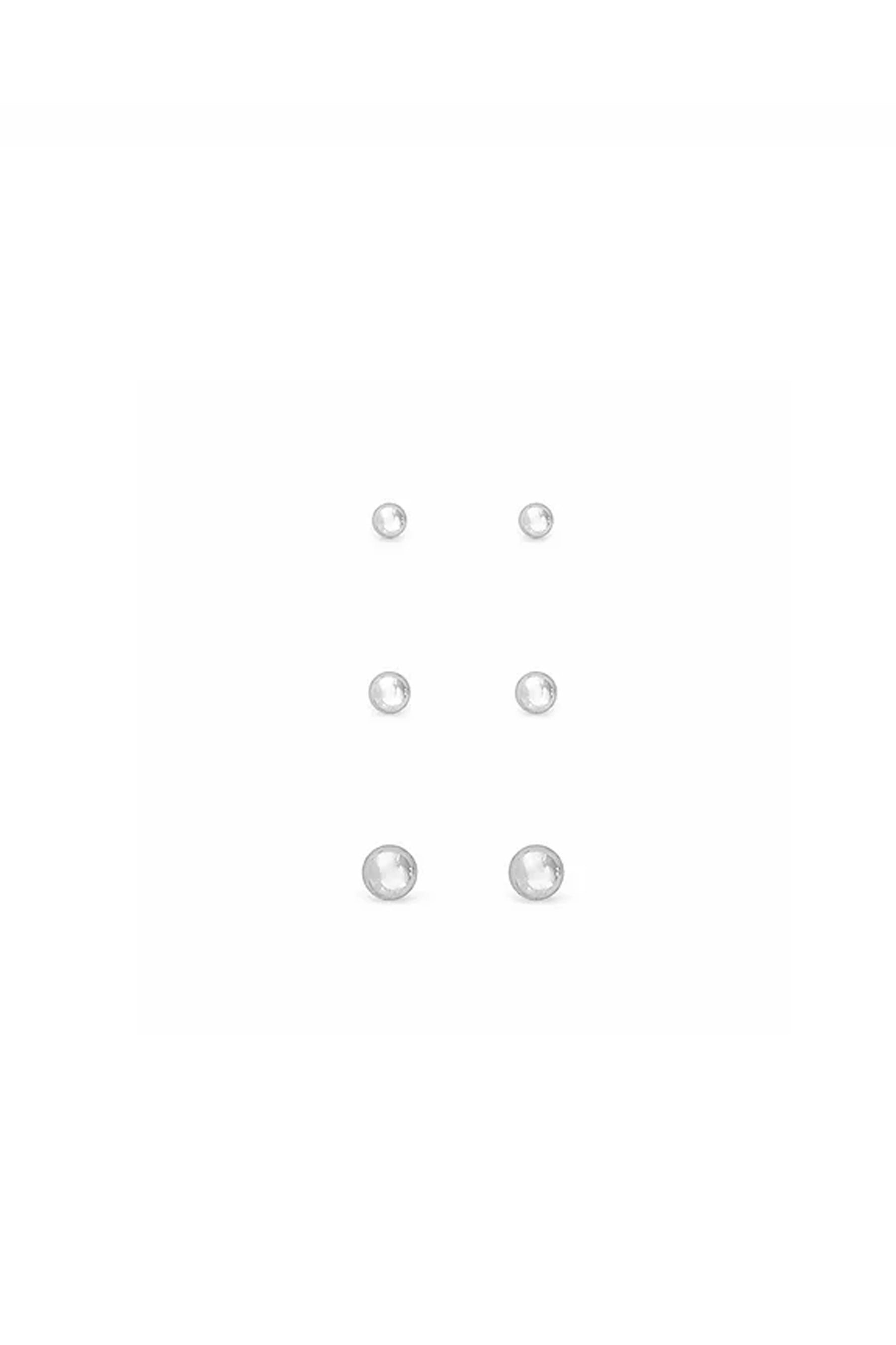 EarSense FC290 Silv Ball Stud Trio Studs