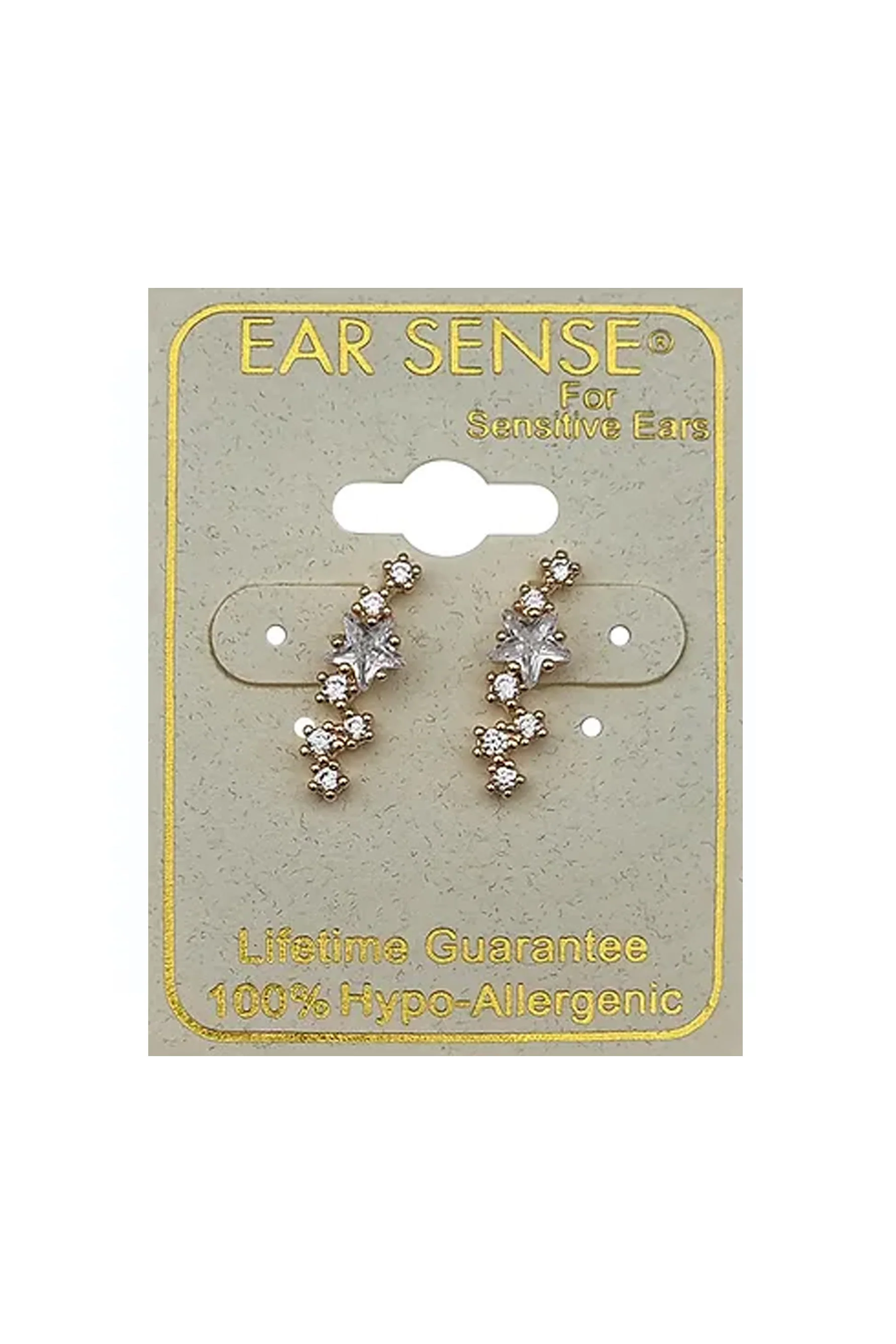 EarSense Gold Crystal Starburst Studs - Image 2