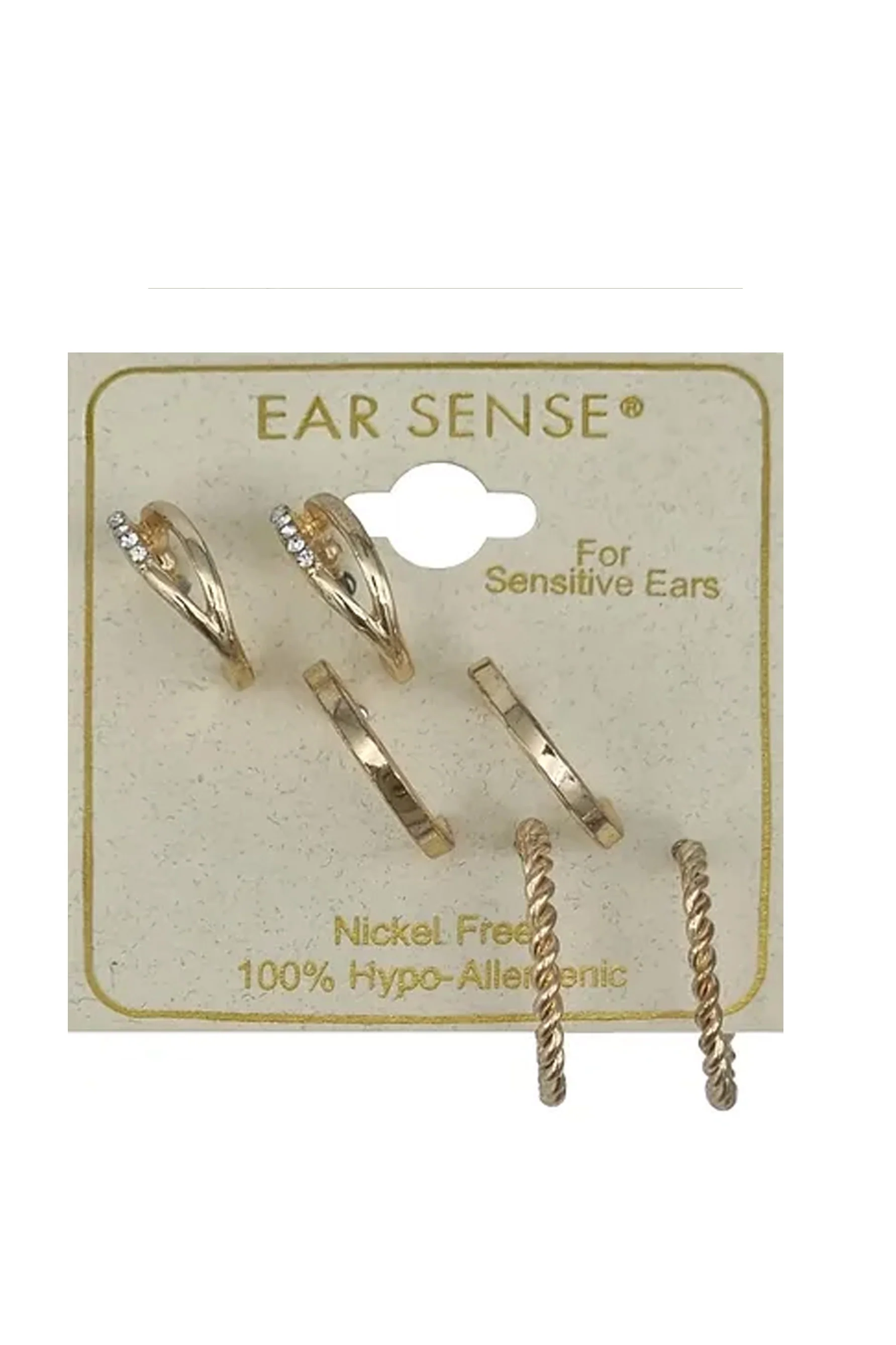 EarSense Gold Split/Plain/Rope Hoop Trio - Image 2