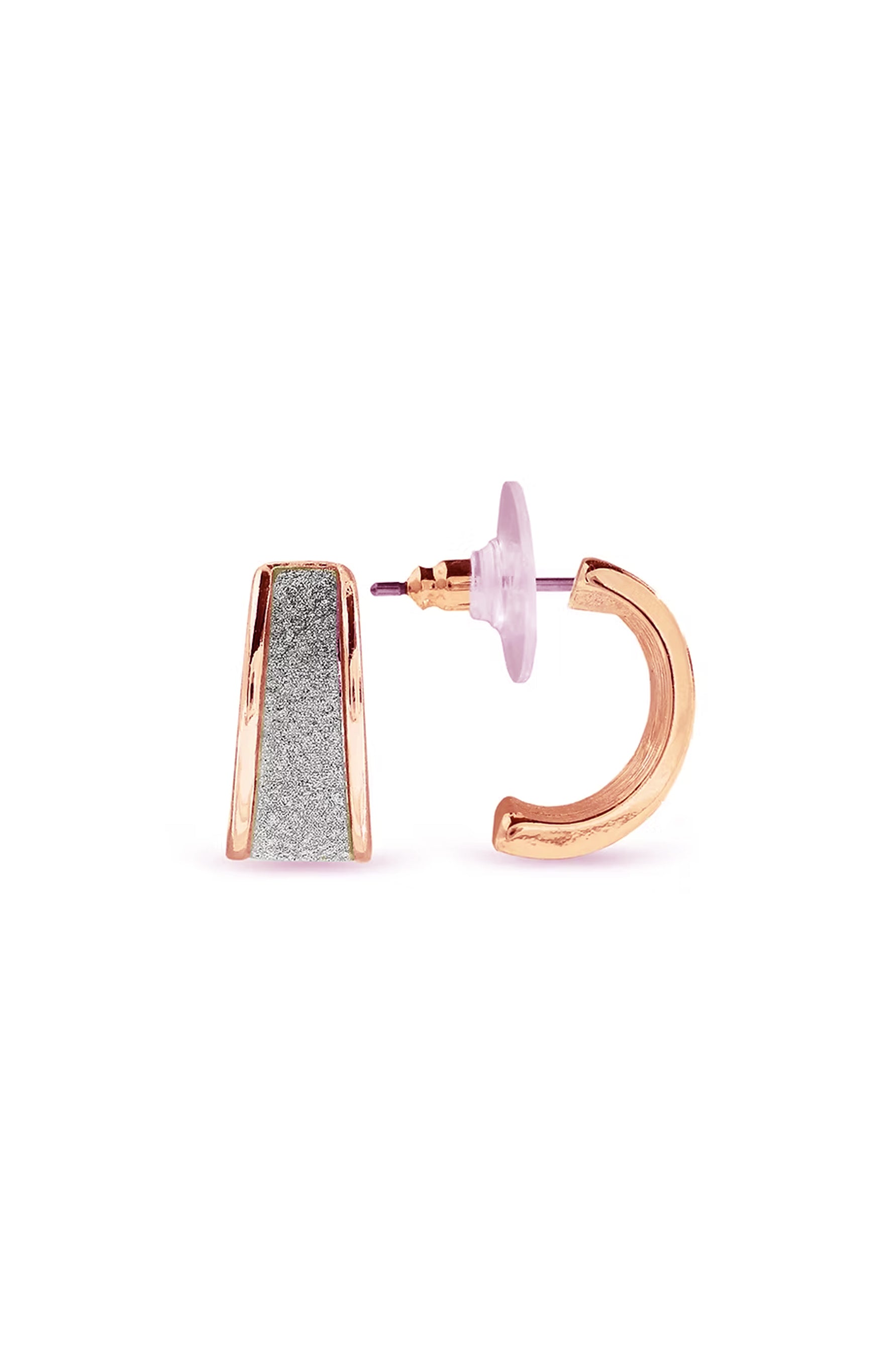 EarSense Gold Pave Round Crystal Huggie
