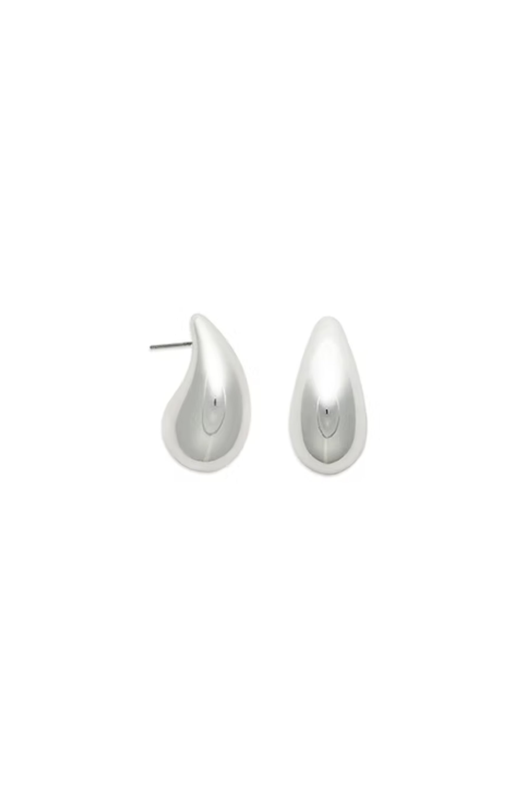 EarSense Silver Puff Teardrop Stud