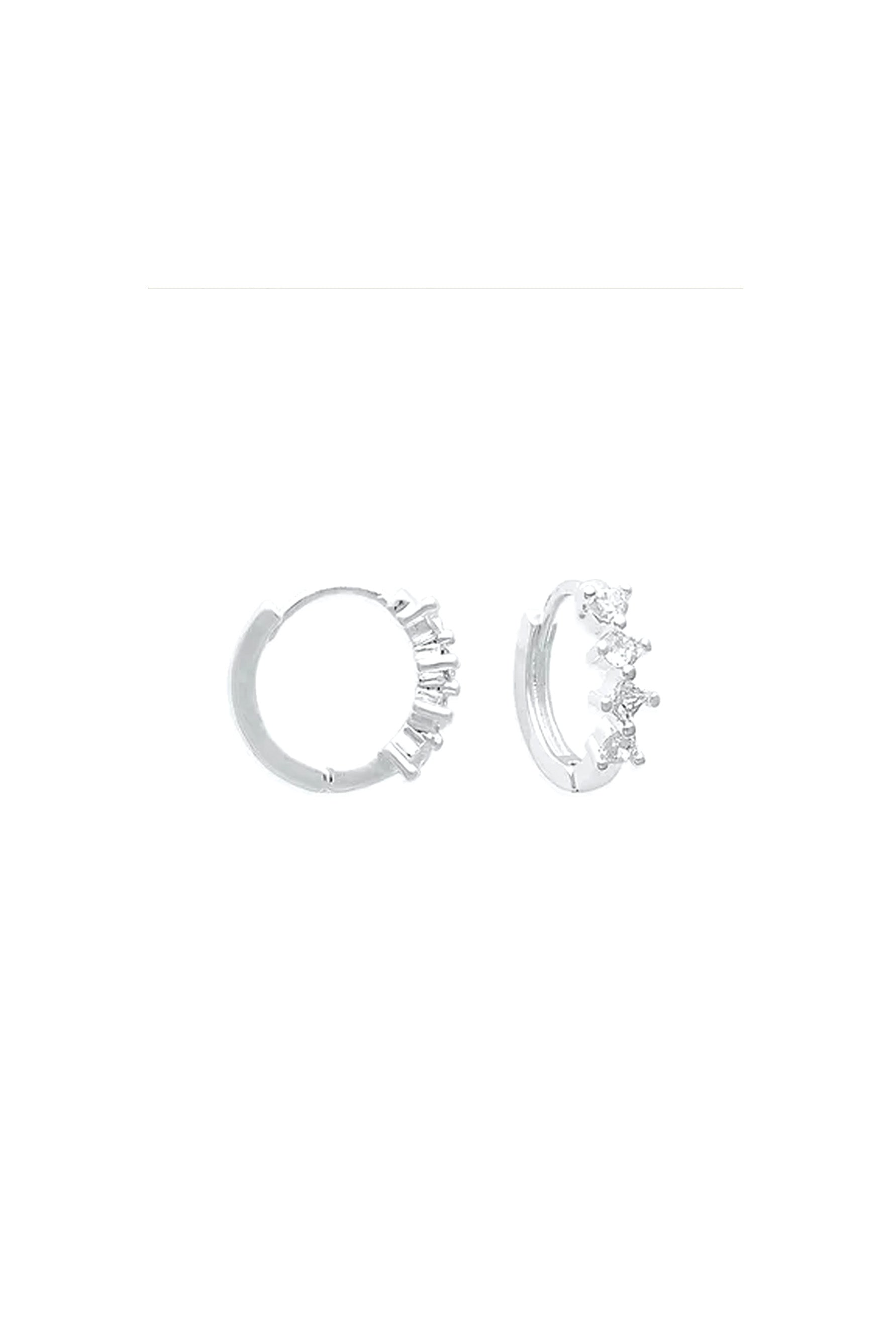 EarSense Silver Triple CZ Huggie