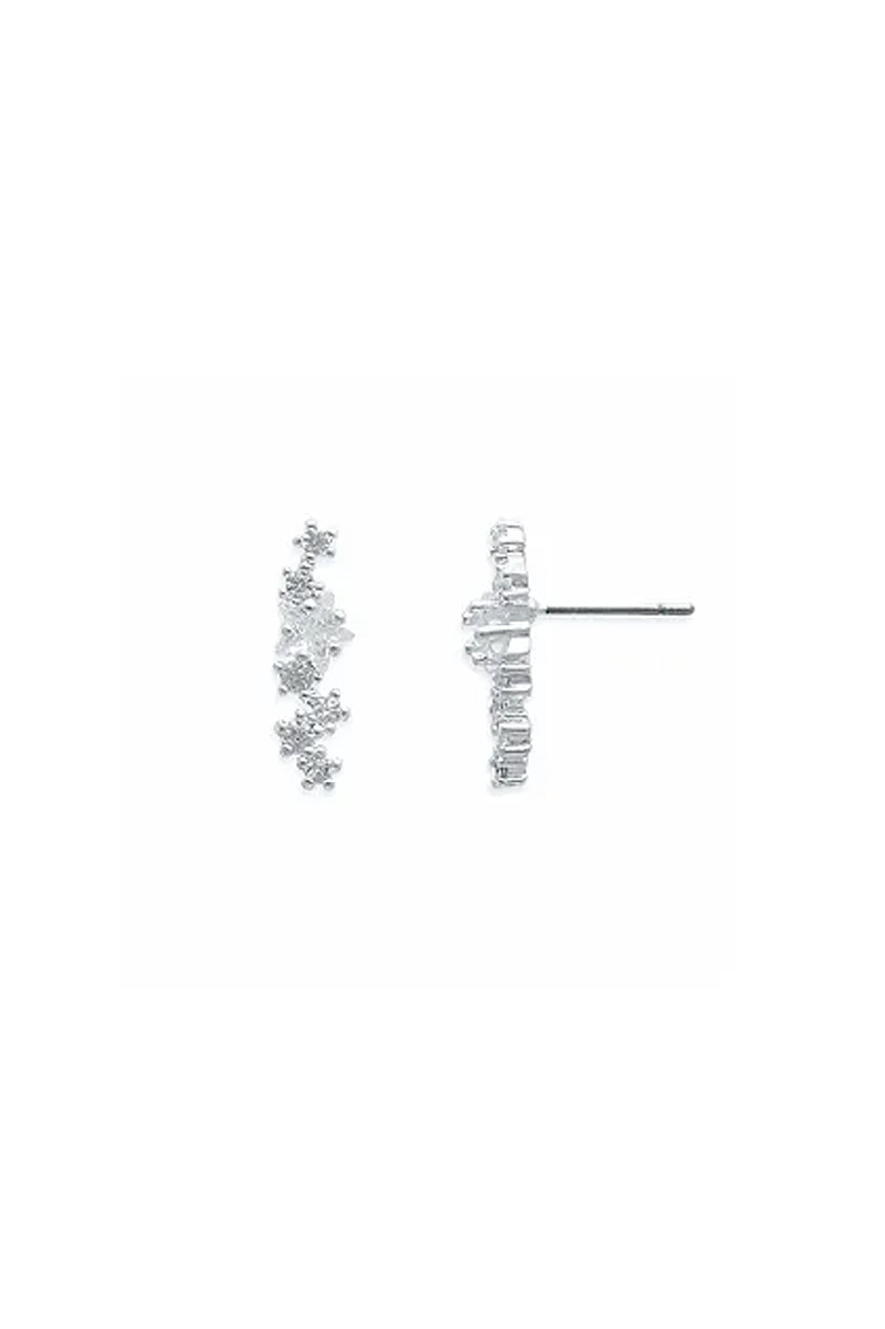 EarSense Silver Crystal Starburst Stud