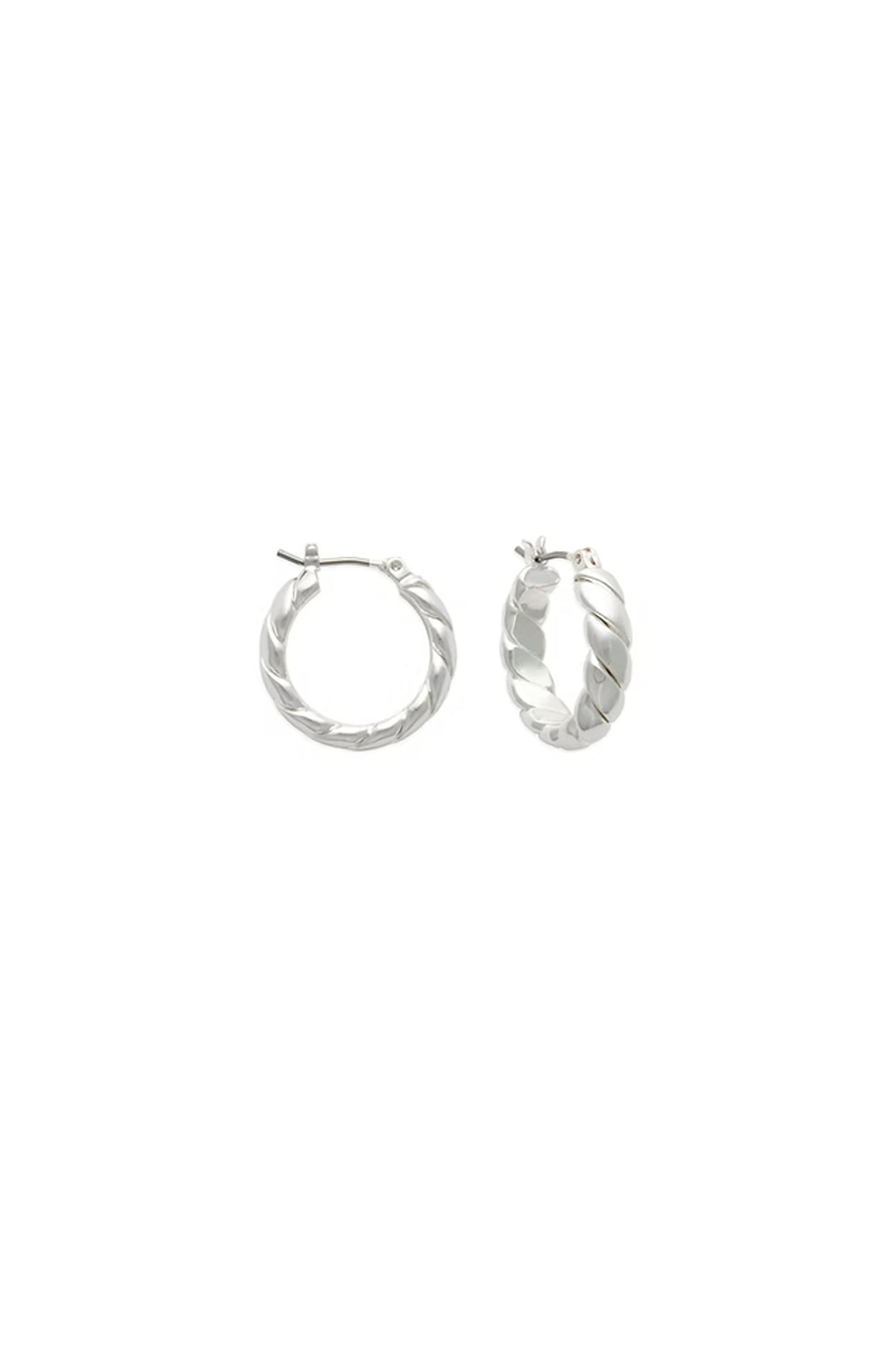 EarSense Silver Wrapped Click Hoop
