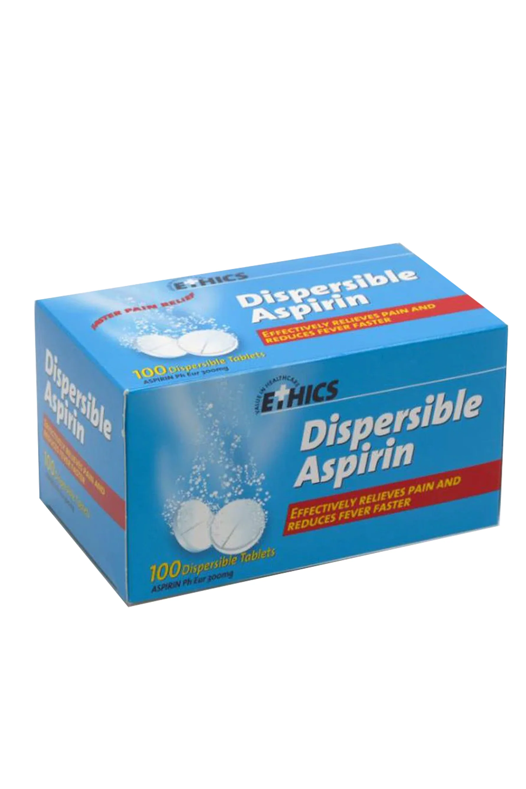 ETHICS Aspirin Dispersible 300mg 100 Tablets