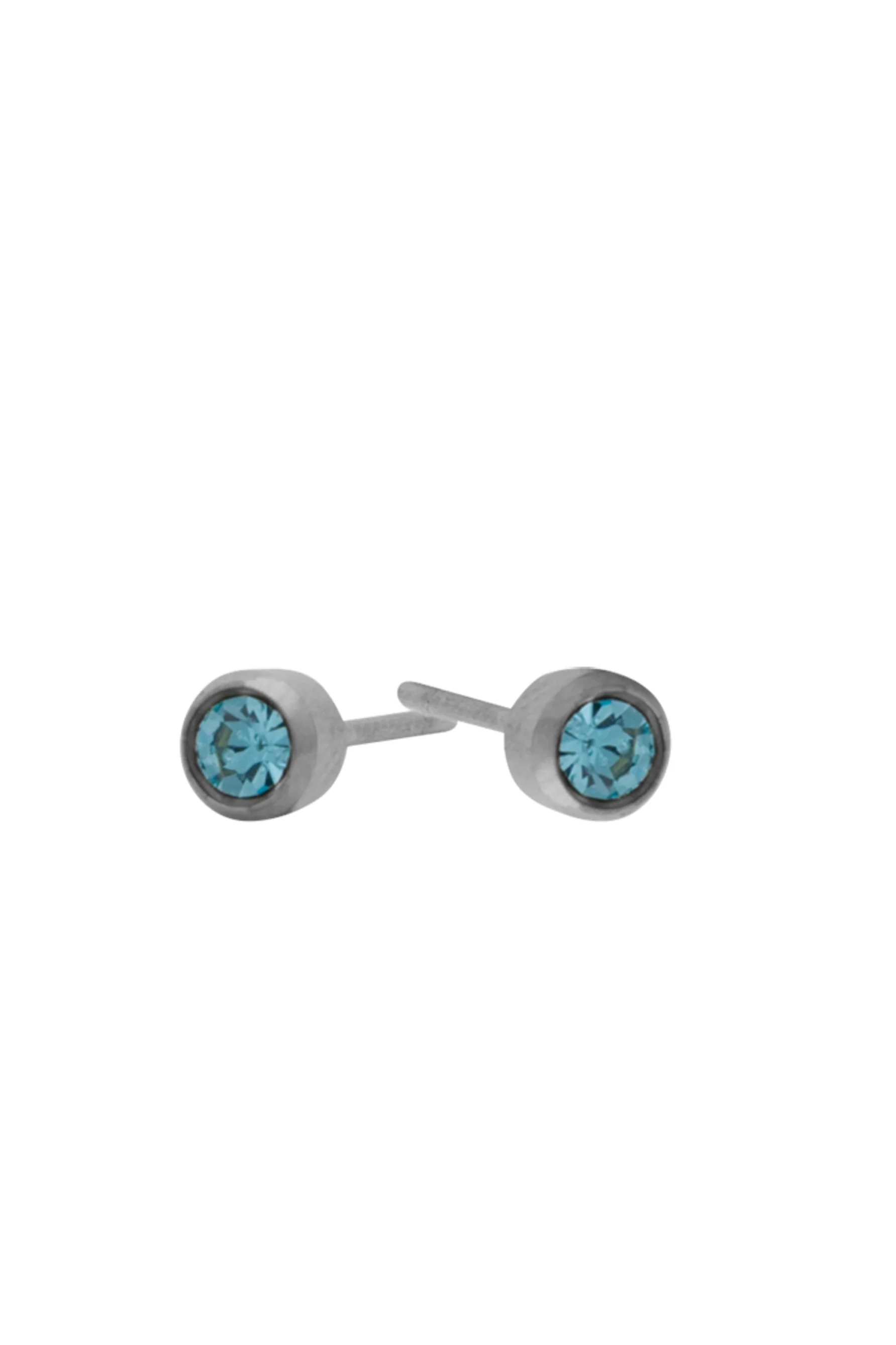EURO 51231 Light Blue Aquamarine Crystal March Birthstone 4mm Stainless Steel Studs