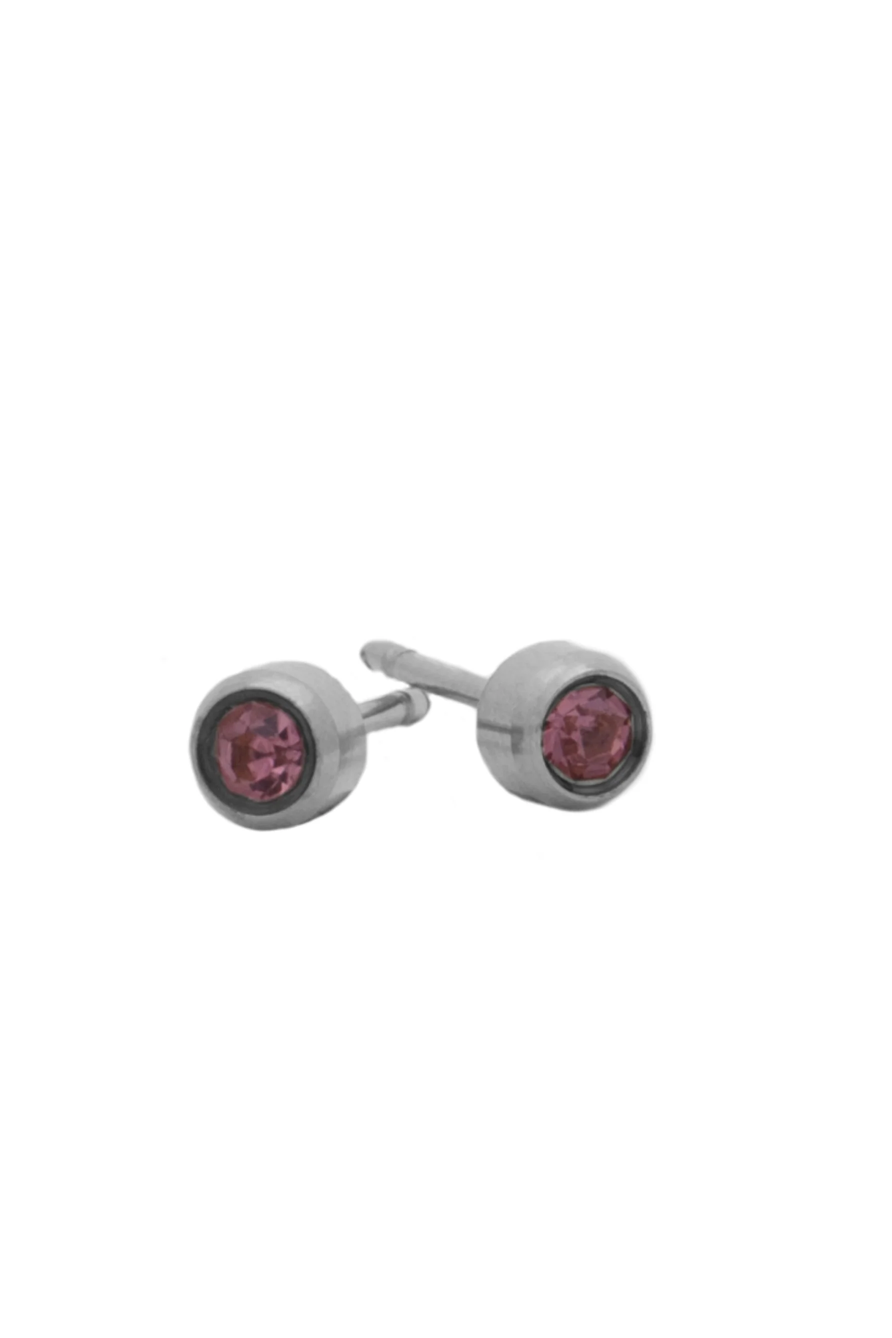 EURO 51261 Light Purple Alexandrite Crystal June Birthstone Stainless Steel 4mm Studs